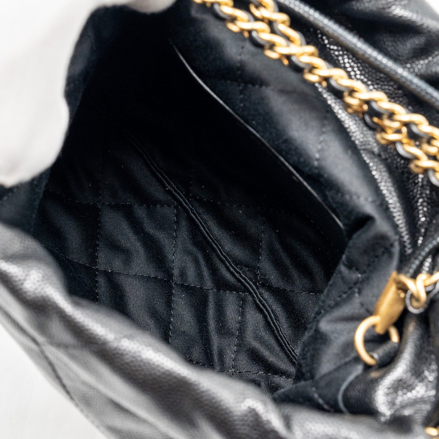 Chanel Mini 22 Bag Caviar Black  (Microchip)
