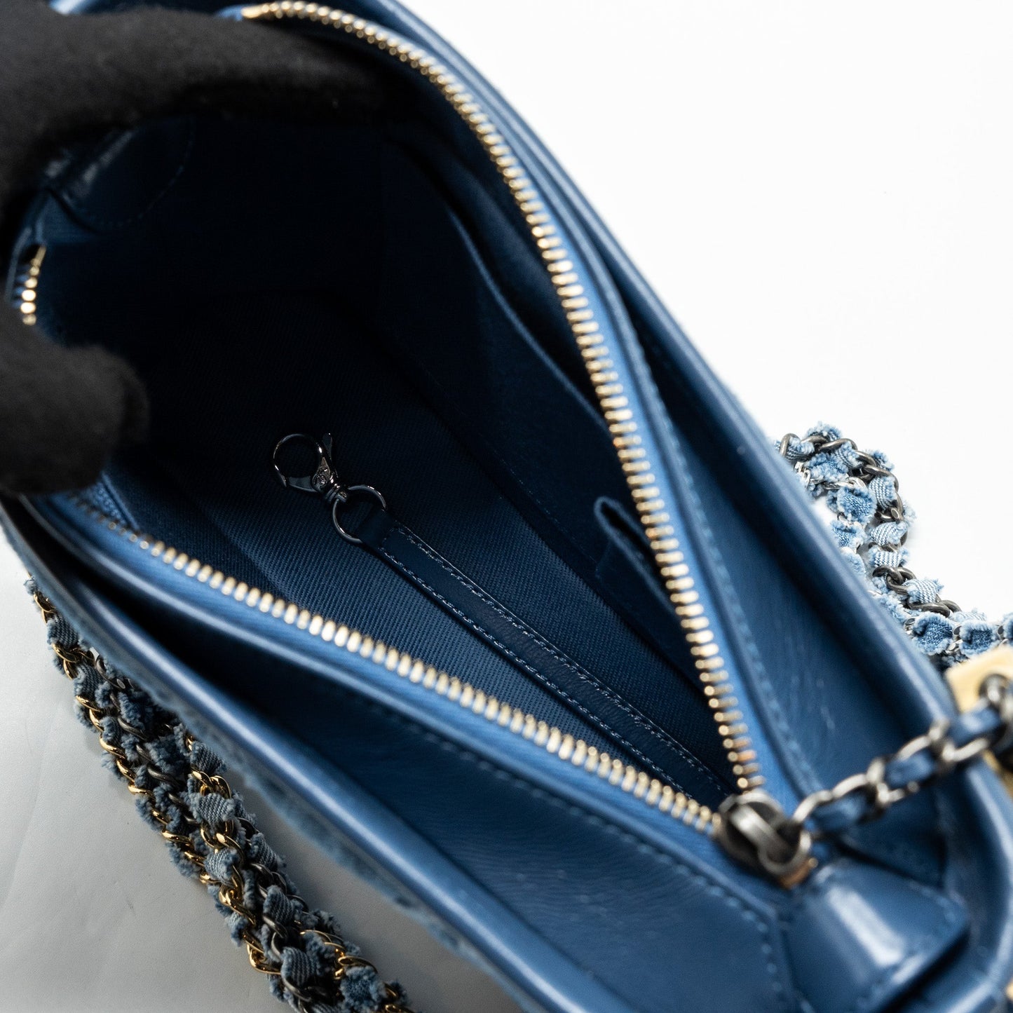 Chanel Small Gabrielle Hobo Bag Blue Denim