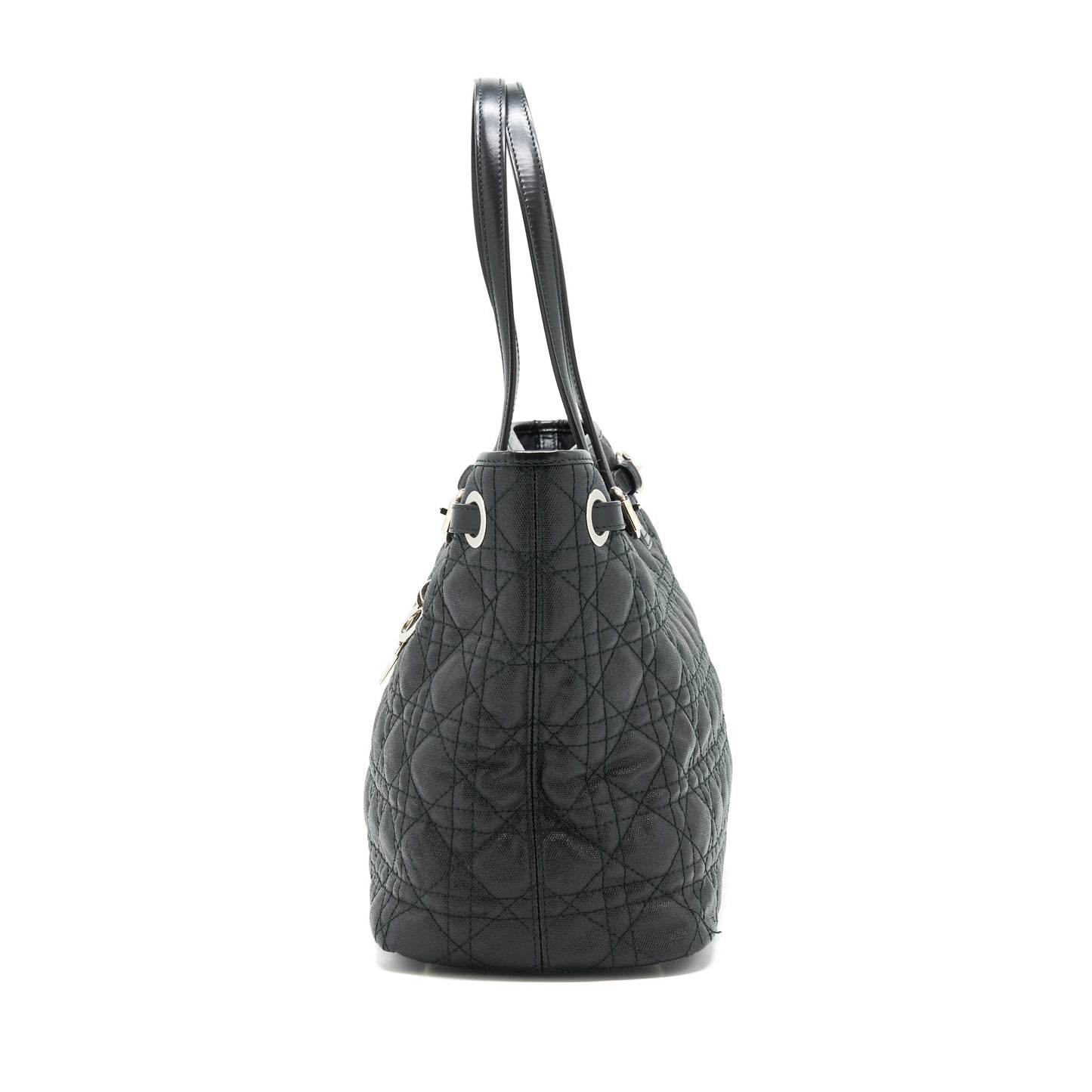 Dior Lady Dior Tote Purse Canvas Black