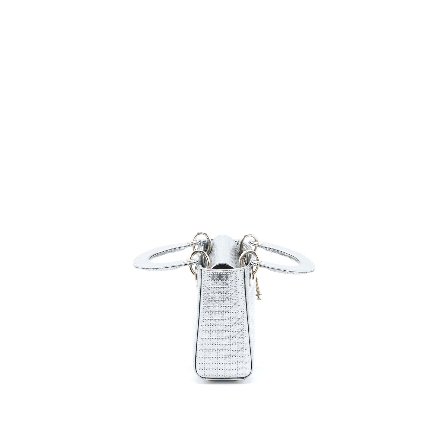 Dior Mini Lady Dior Patent Metallic Silver