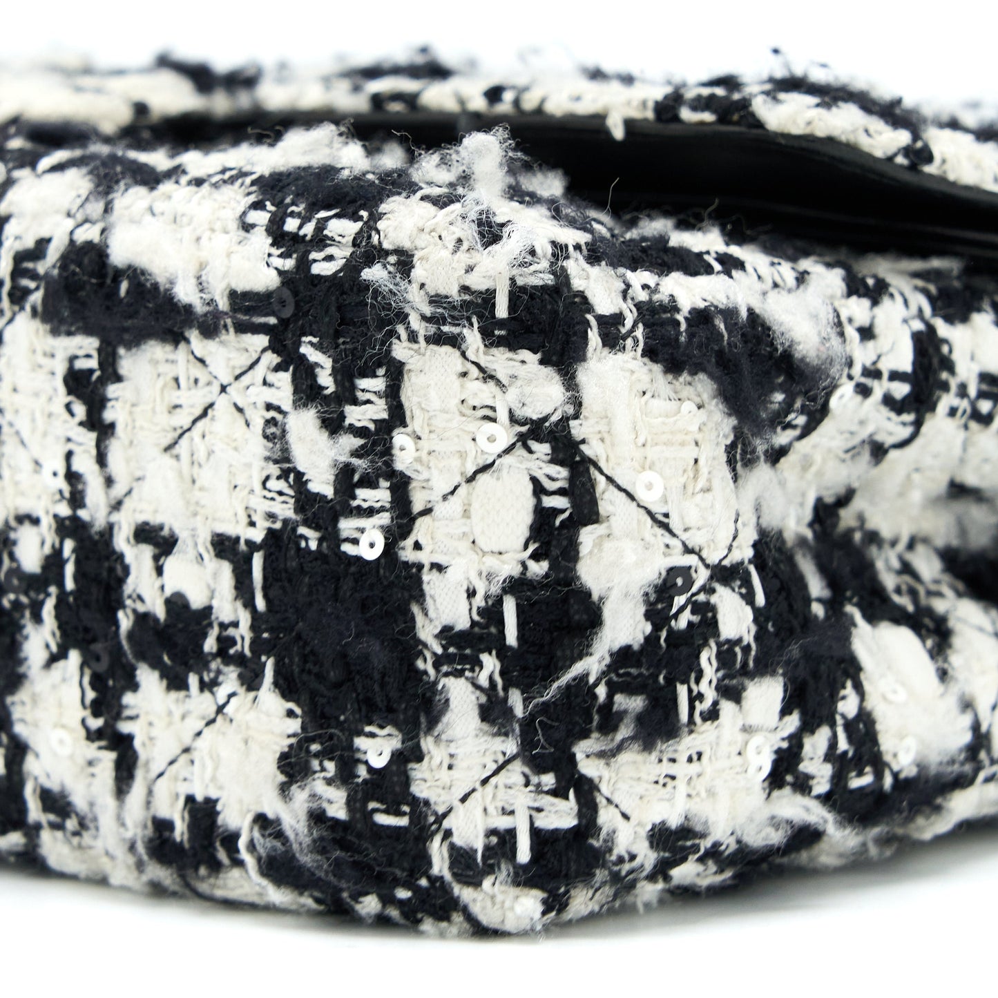 Chanel  Medium Classic Flap Bag Tweed Black And White