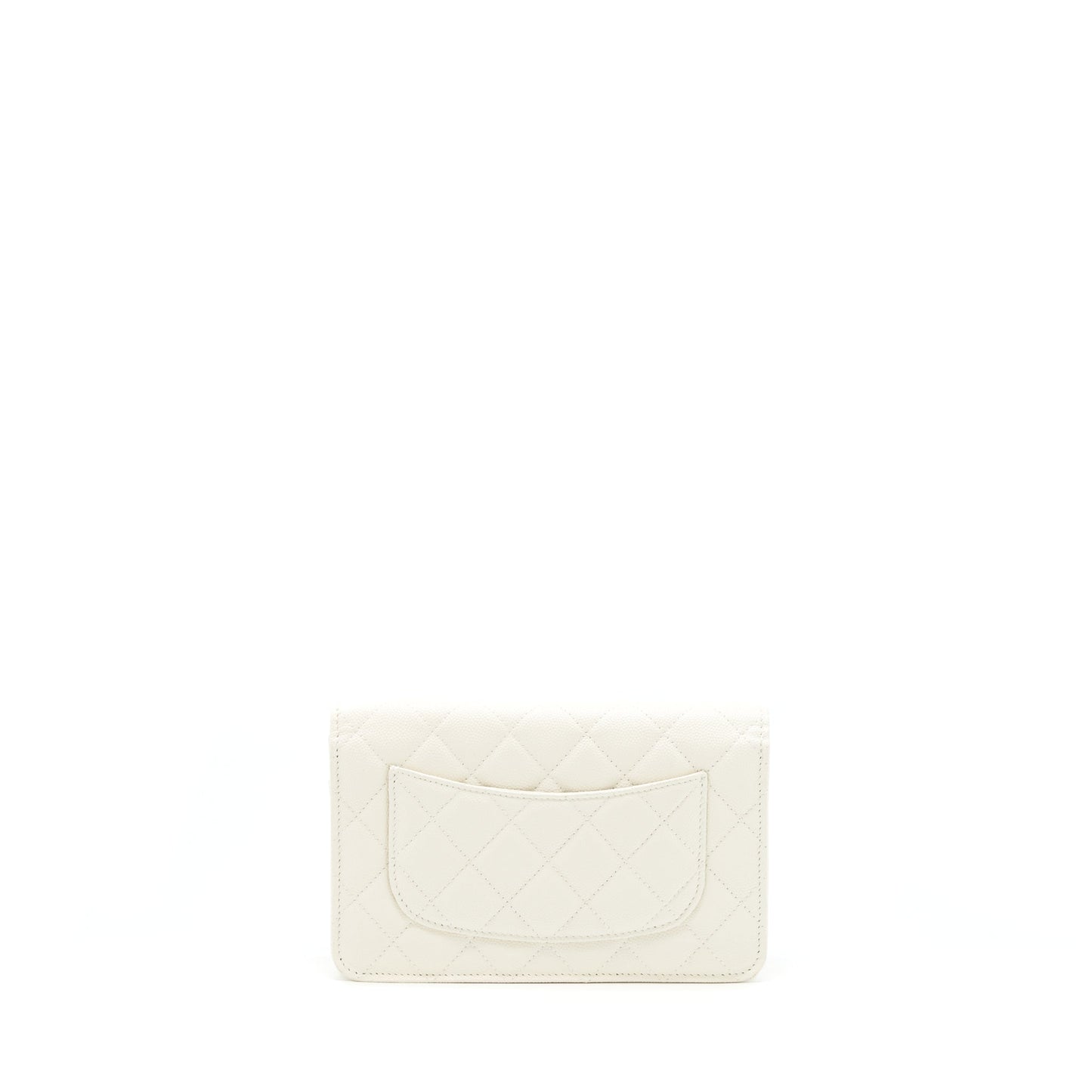 Chanel Classic Wallet On Chain Caviar White L