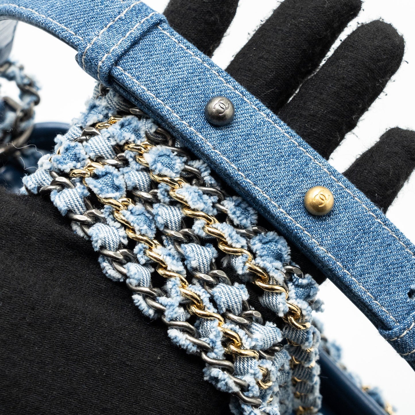 Chanel Small Gabrielle Hobo Bag Blue Denim