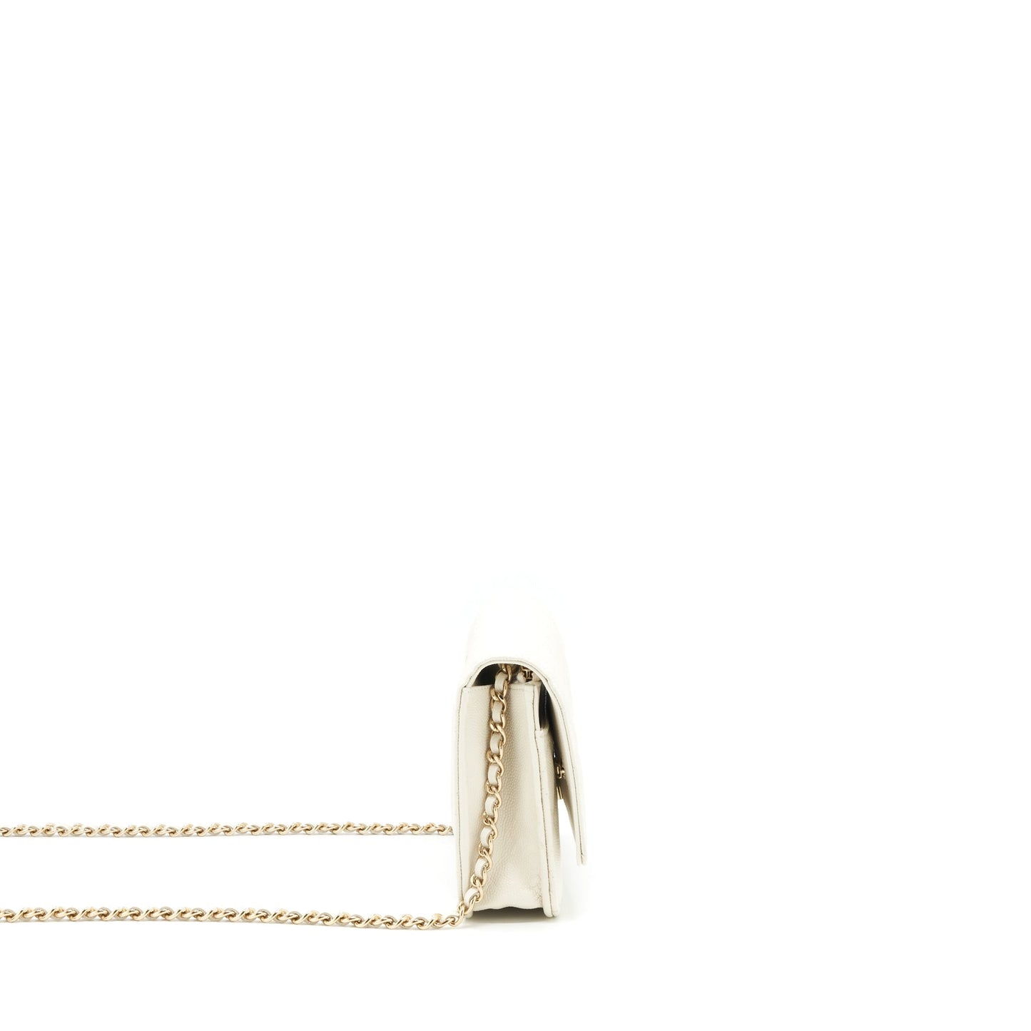 Chanel Classic Wallet On Chain Caviar White L