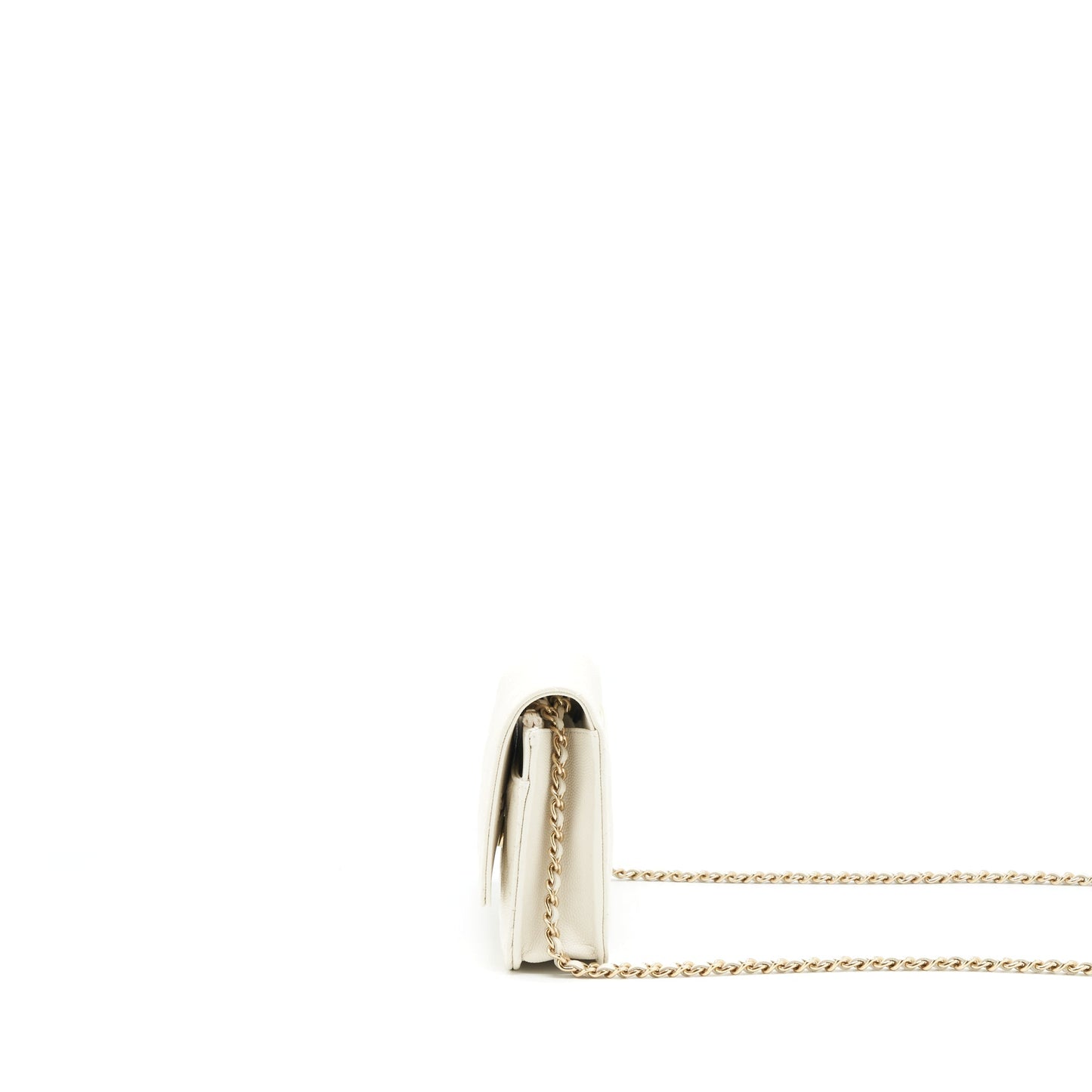 Chanel Classic Wallet On Chain Caviar White L