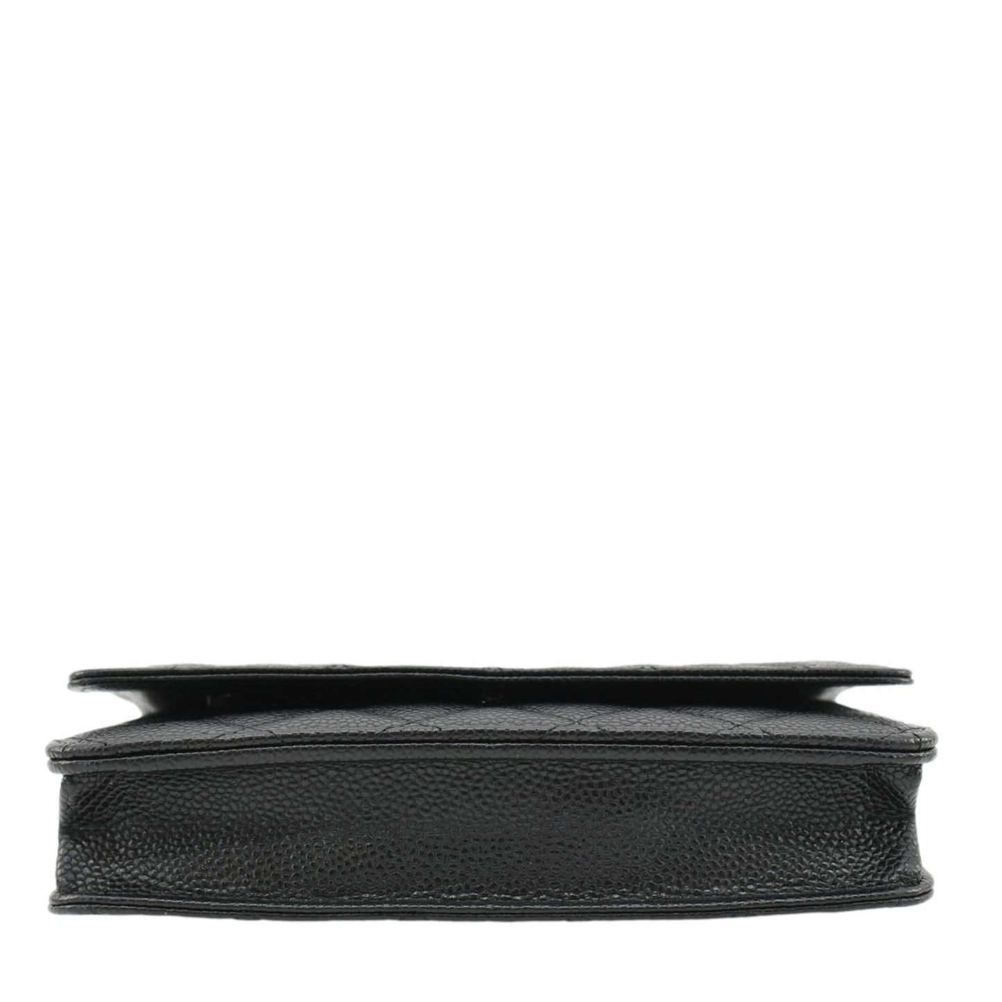 CHANEL Wallet On Chain Quilted Caviar Leather Crossbody Bag Black