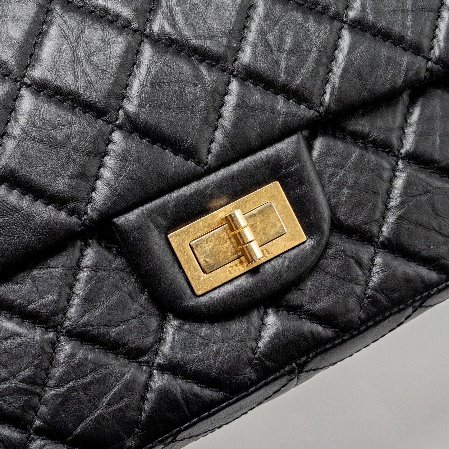 Chanel Large 2.55 Reissue Double Flap Bag Aged Calfskin Black