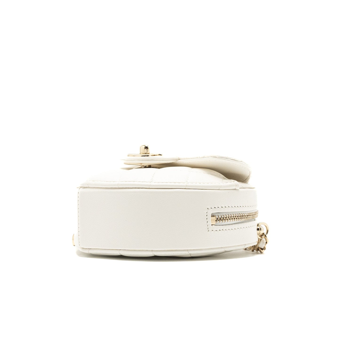 Chanel 22S Small Heart Bag Lambskin White L