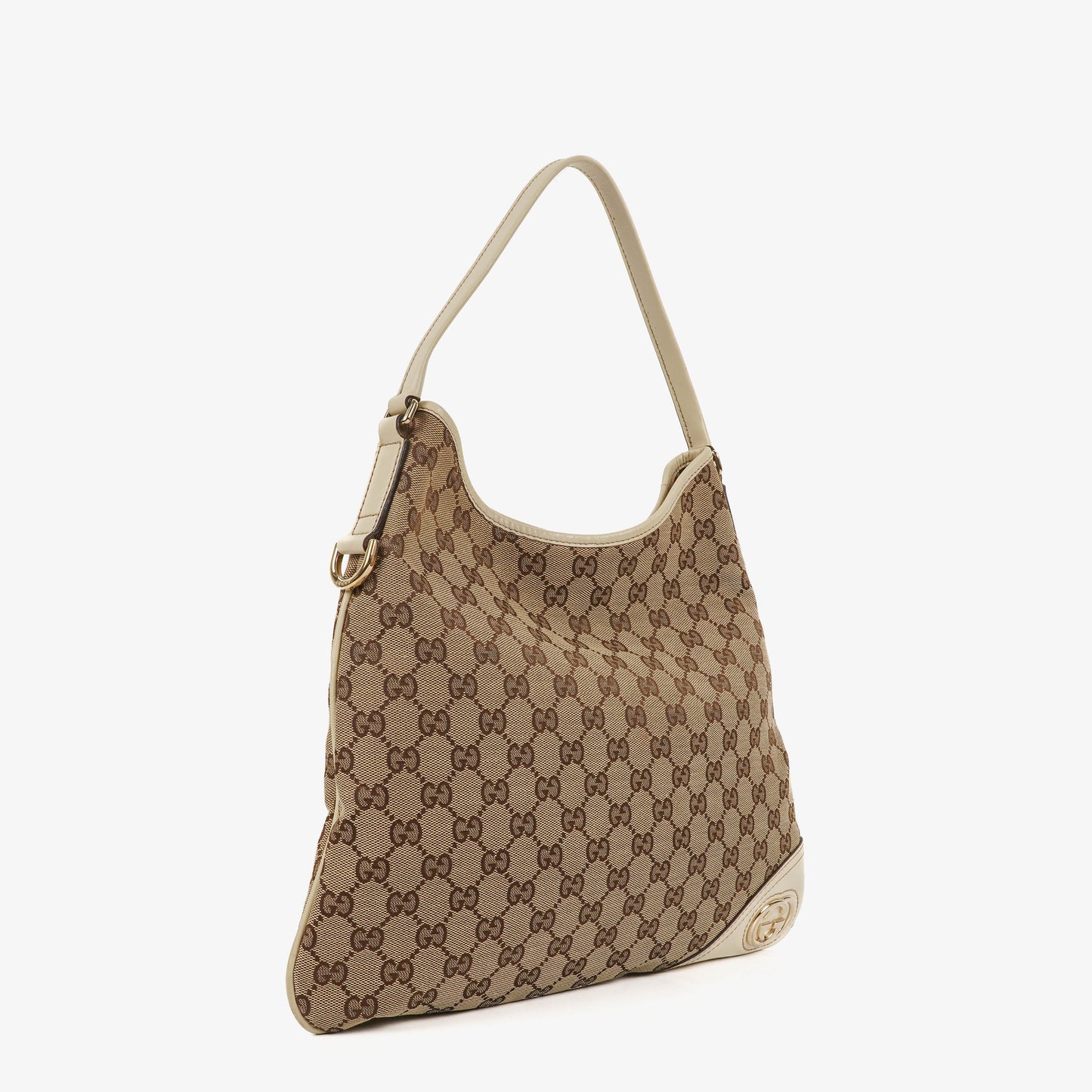 Gucci New Britt Beige Monogram Hobo Bag
