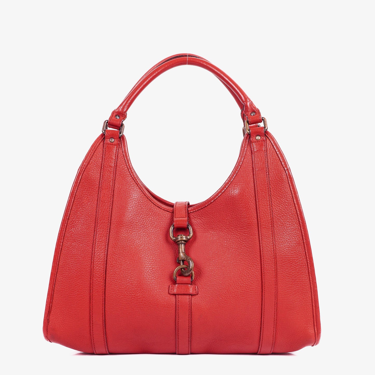 Gucci Jackie Bardot Red Leather Shoulder Bag