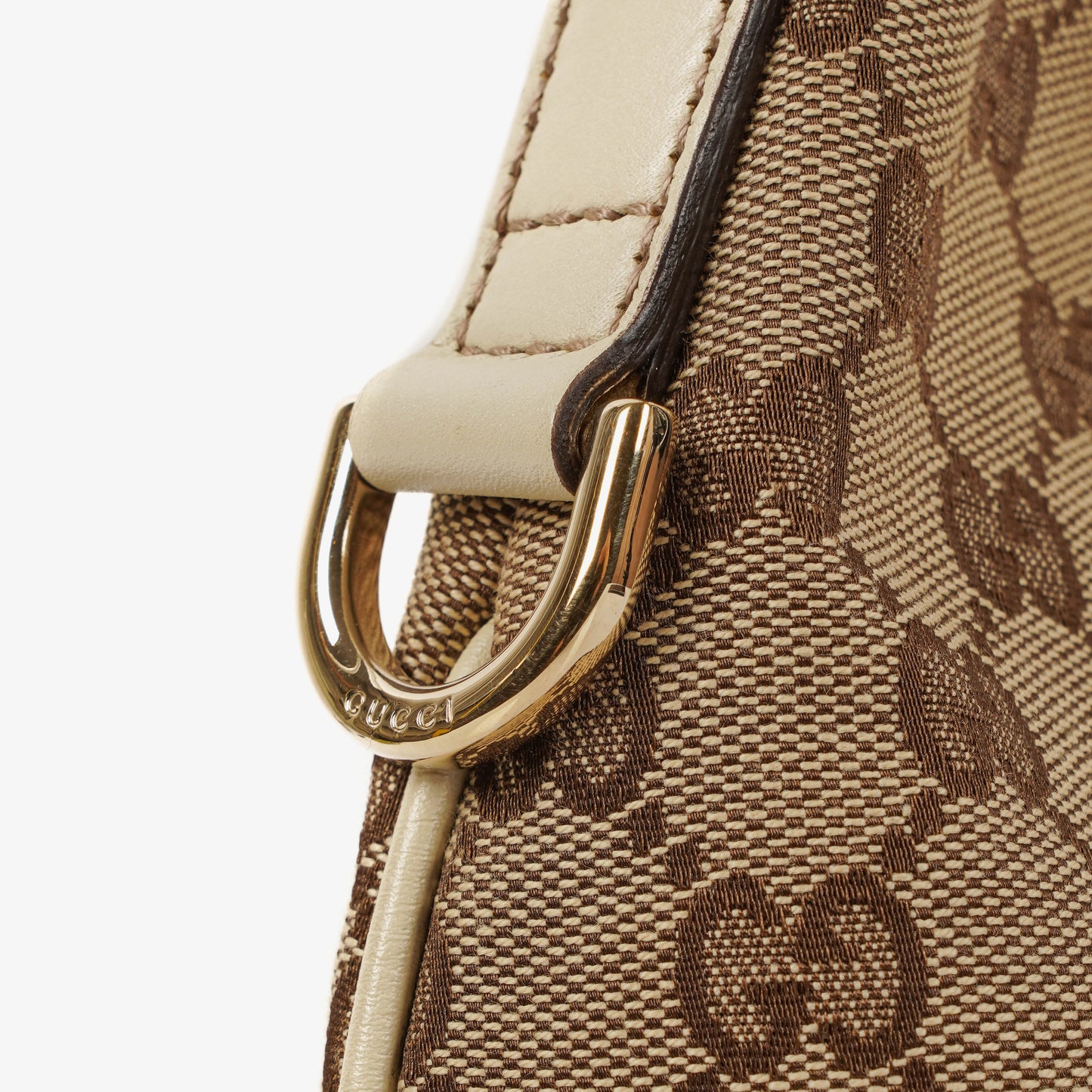 Gucci New Britt Beige Monogram Hobo Bag