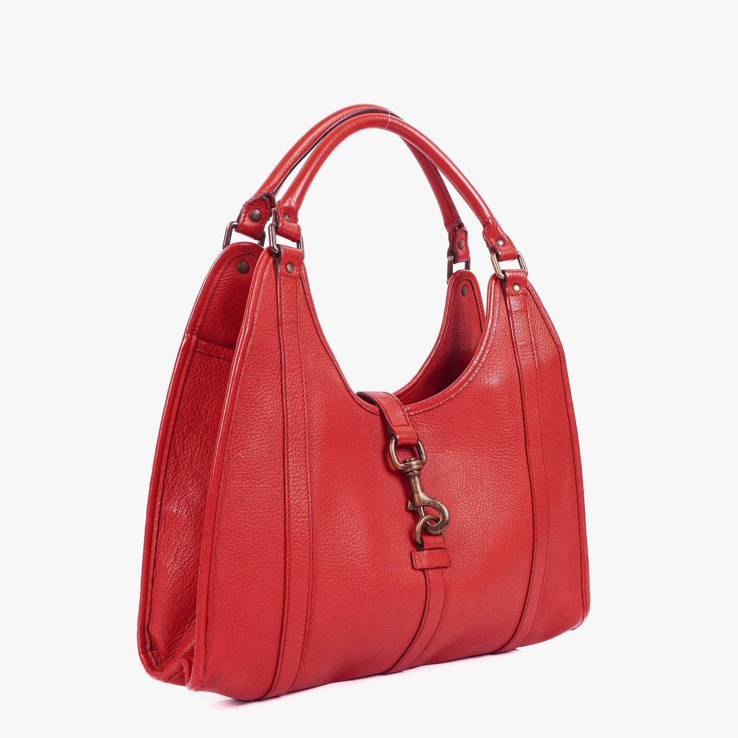 Gucci Jackie Bardot Red Leather Shoulder Bag