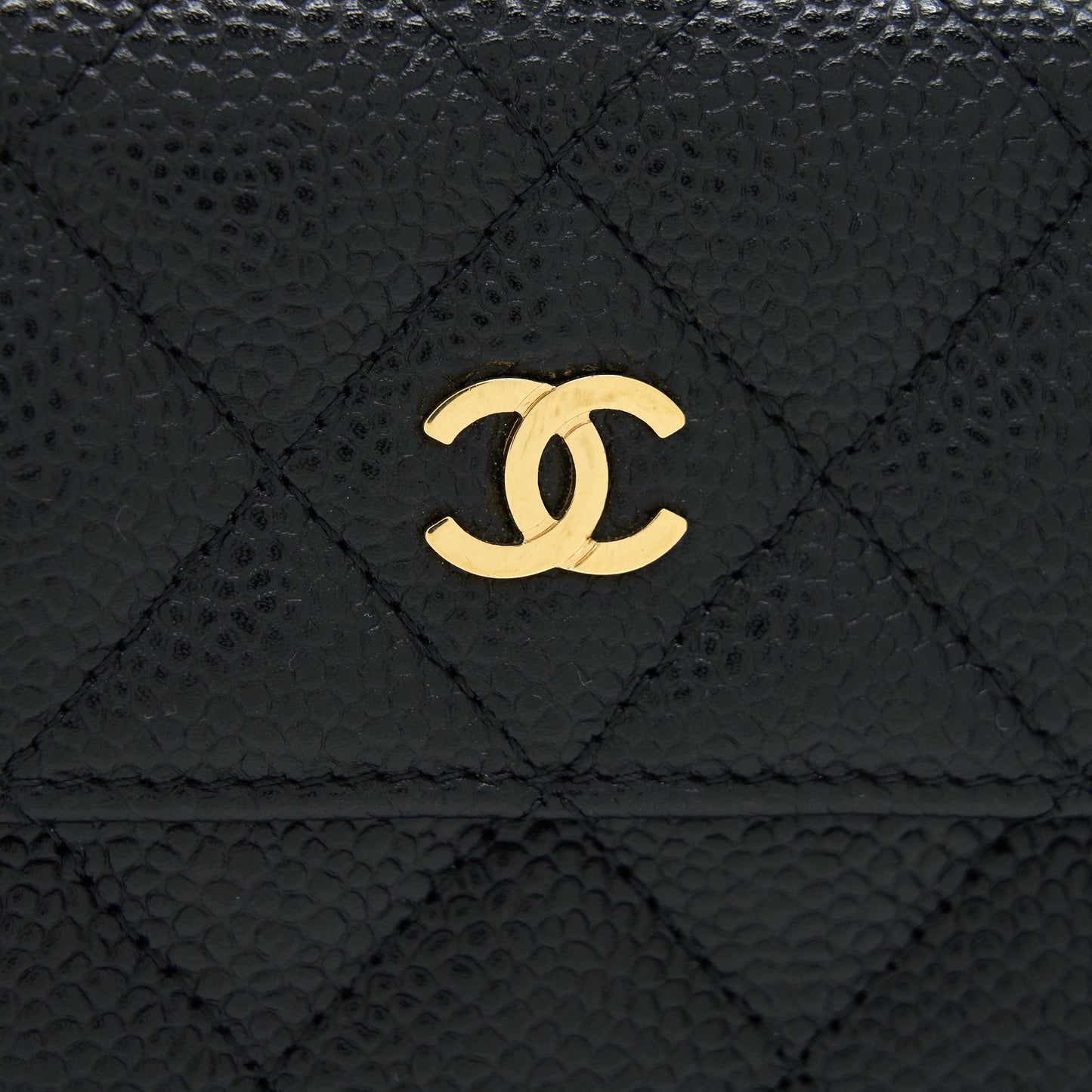 CHANEL Quilted Caviar Small Wallet Black