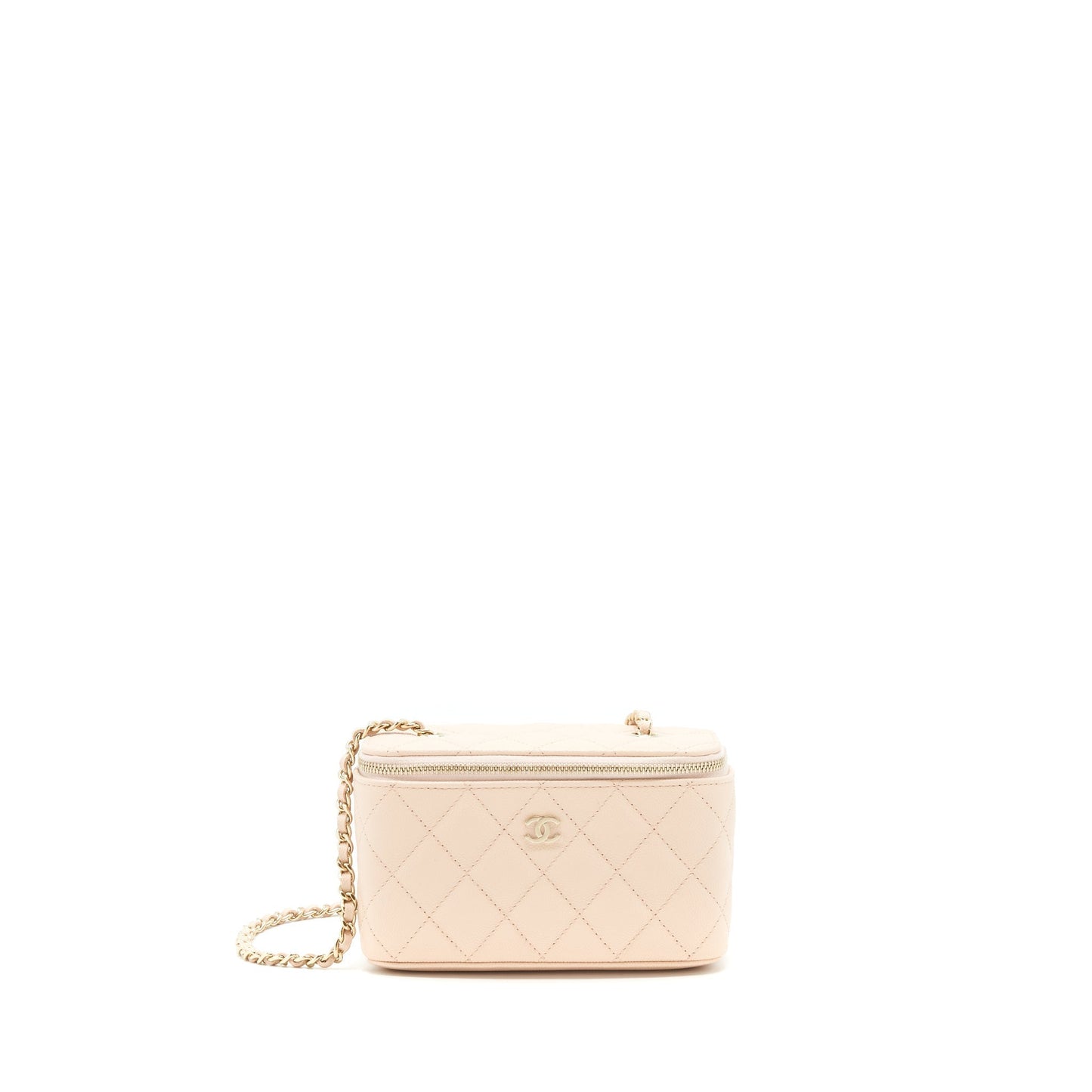 Chanel 22C Long Vanity With Chain Caviar Light Beige L