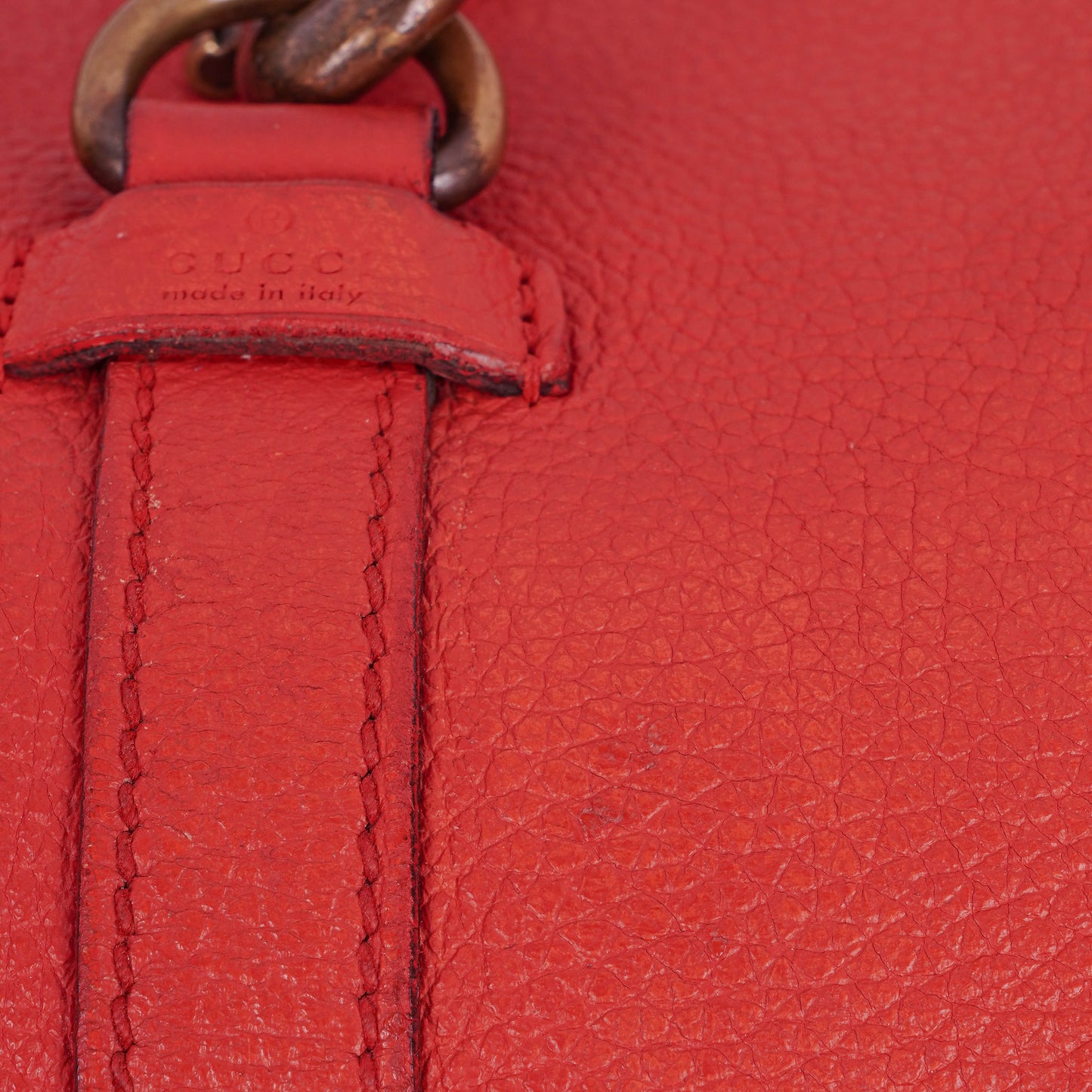 Gucci Jackie Bardot Red Leather Shoulder Bag
