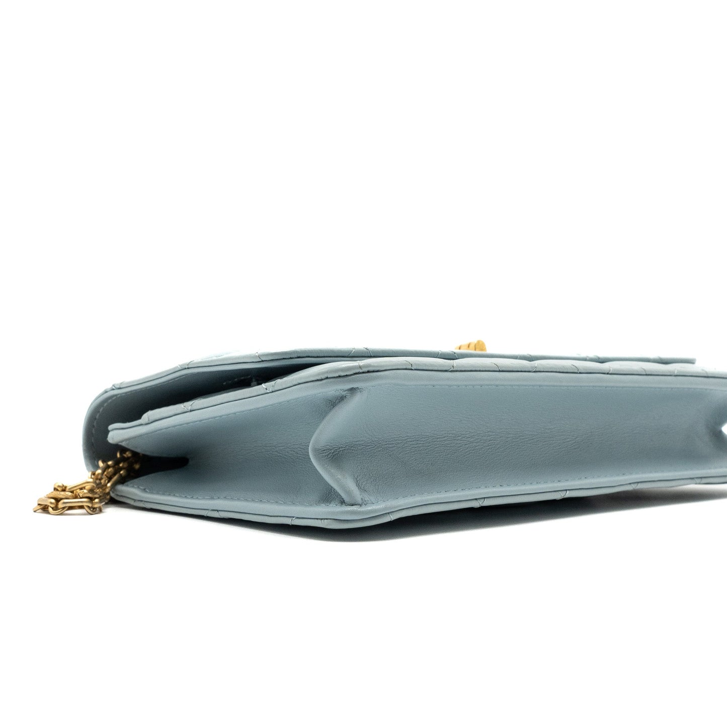Chanel 2.55 Reissue Wallet on Chain Aged Calfskin Light Blue Brushed  (Microchip)