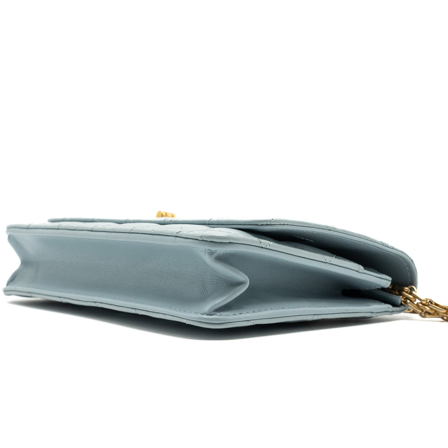 Chanel 2.55 Reissue Wallet on Chain Aged Calfskin Light Blue Brushed  (Microchip)
