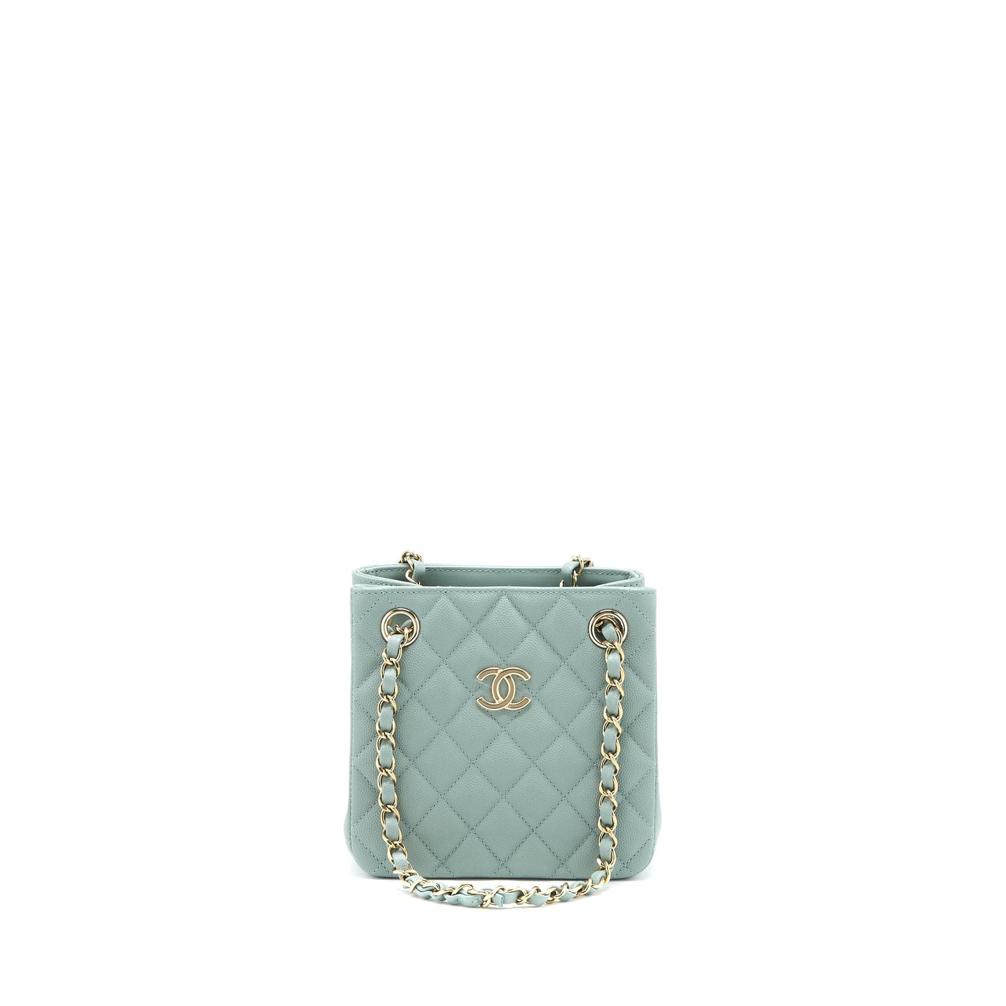 Chanel 23C Mini Bucket Caviar Light Grey L (Microchip)