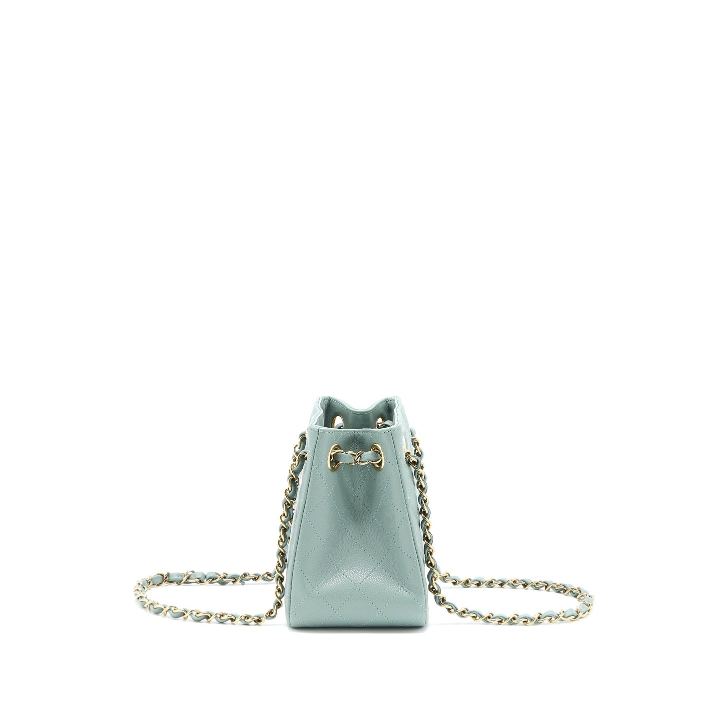 Chanel 23C Mini Bucket Caviar Light Grey L (Microchip)