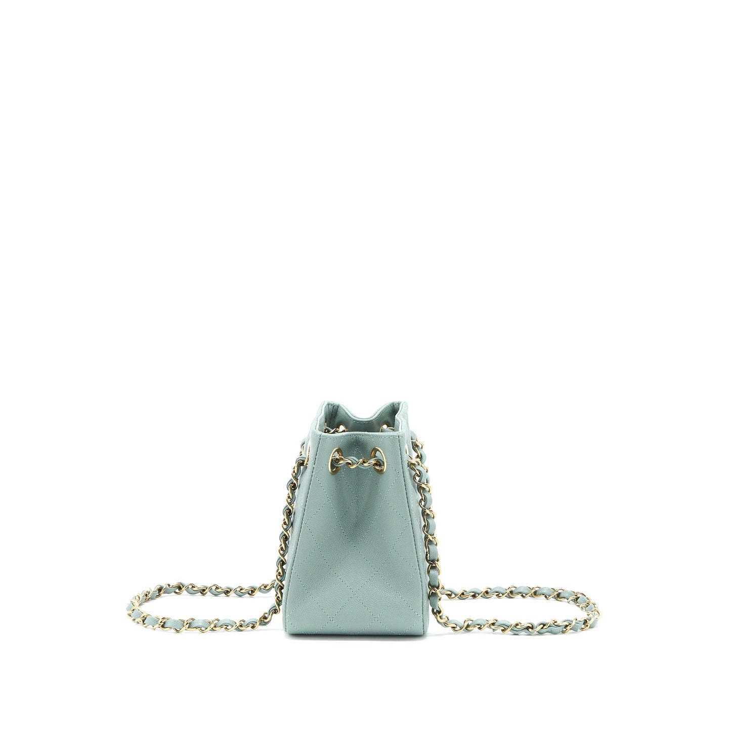 Chanel 23C Mini Bucket Caviar Light Grey L (Microchip)