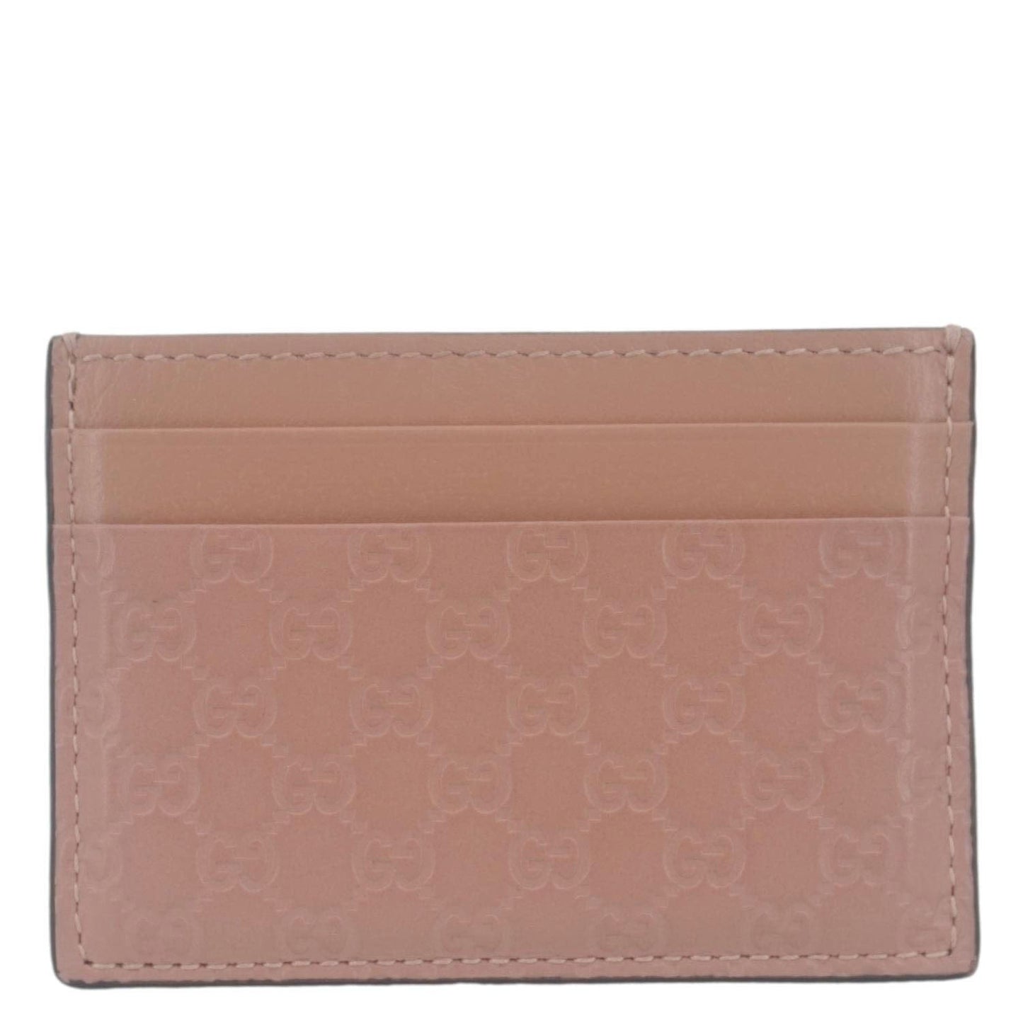 GUCCI Microguccissima Calfskin leather Card Holder Pink