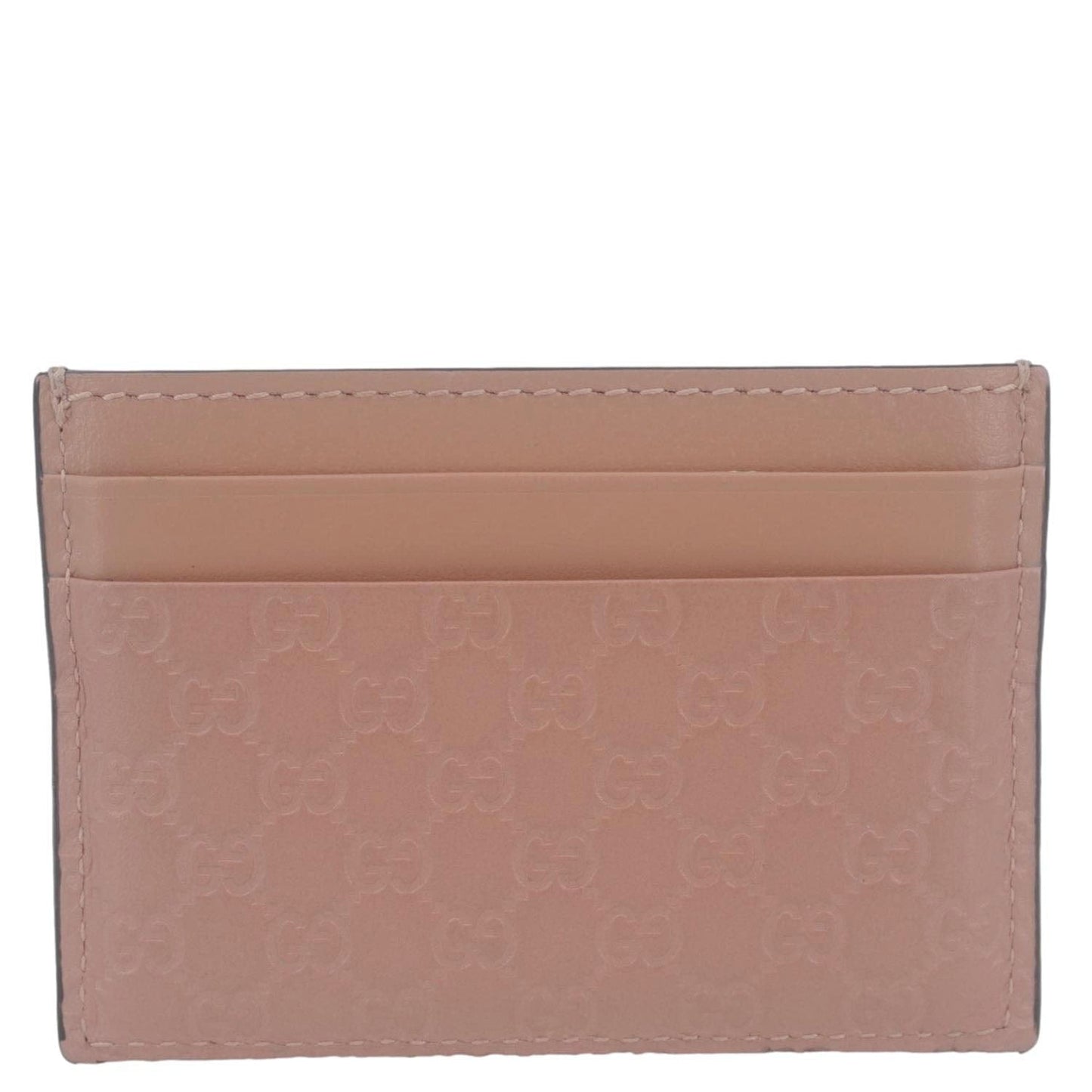 GUCCI Microguccissima Calfskin leather Card Holder Pink