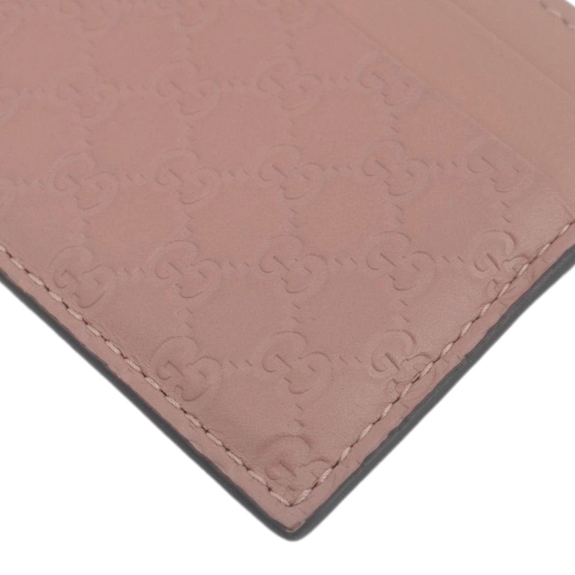 GUCCI Microguccissima Calfskin leather Card Holder Pink