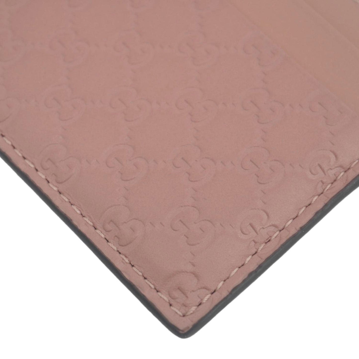 GUCCI Microguccissima Calfskin leather Card Holder Pink
