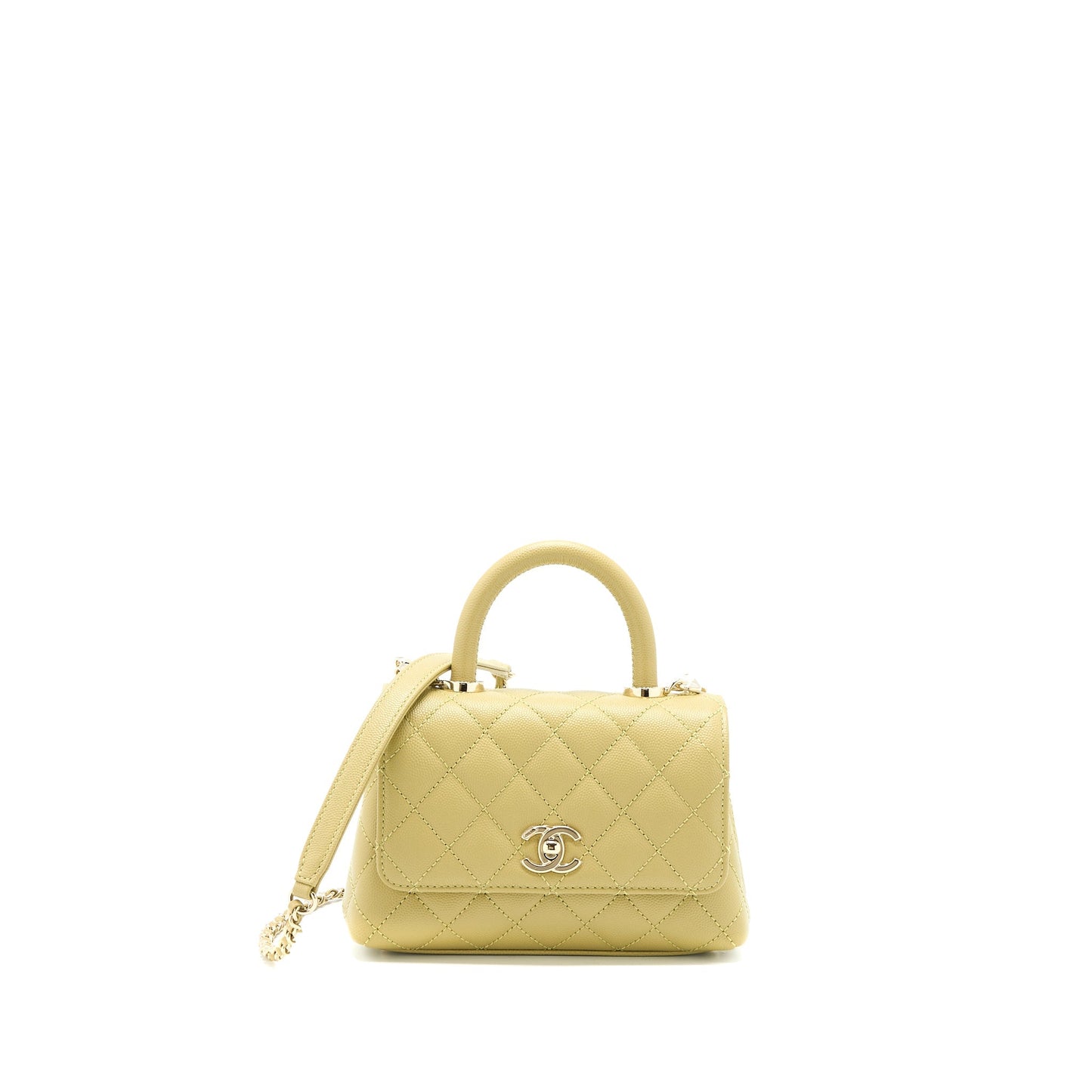 Chanel Extra Mini Coco Handle Caviar Green L (Microchip)