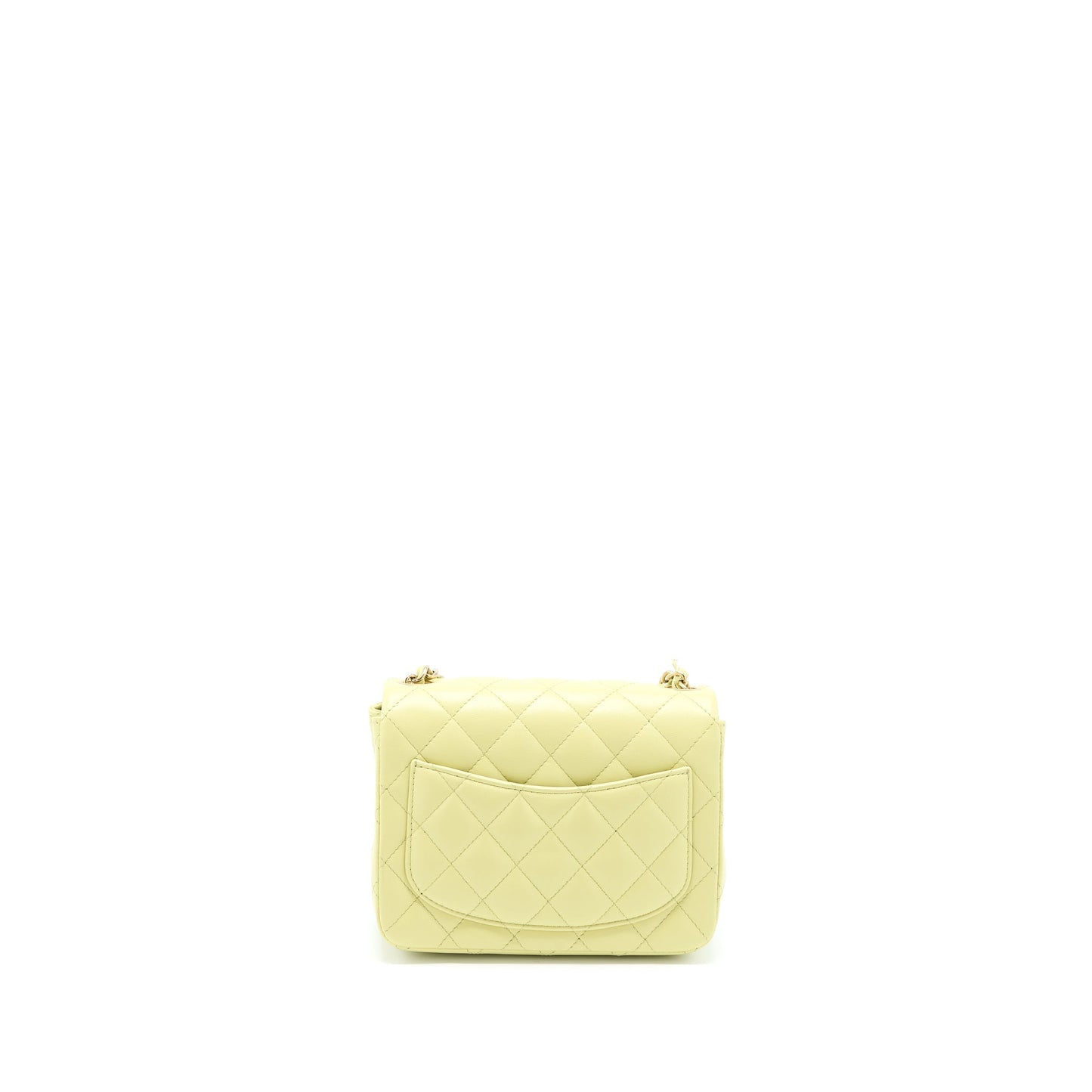 Chanel 23C Mini Square Flap Bag Lambskin Light Green L (Microchip)