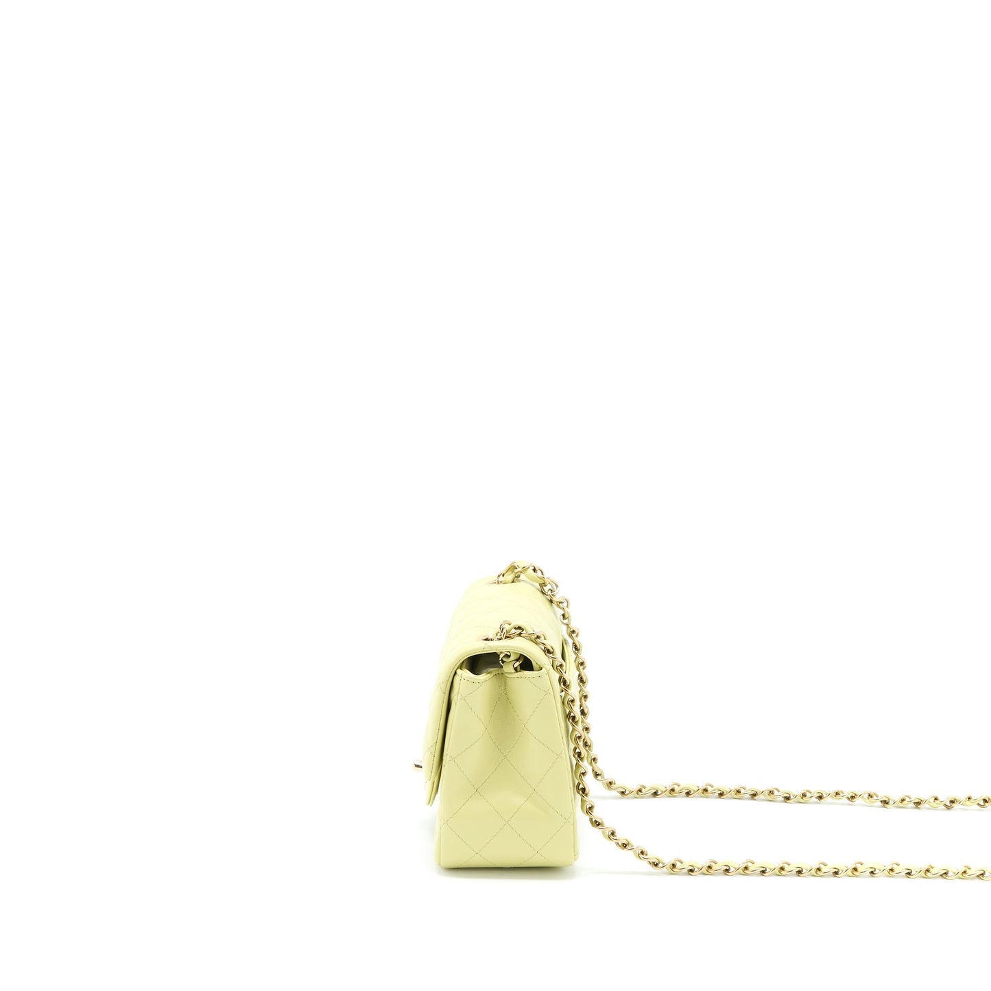 Chanel 23C Mini Square Flap Bag Lambskin Light Green L (Microchip)