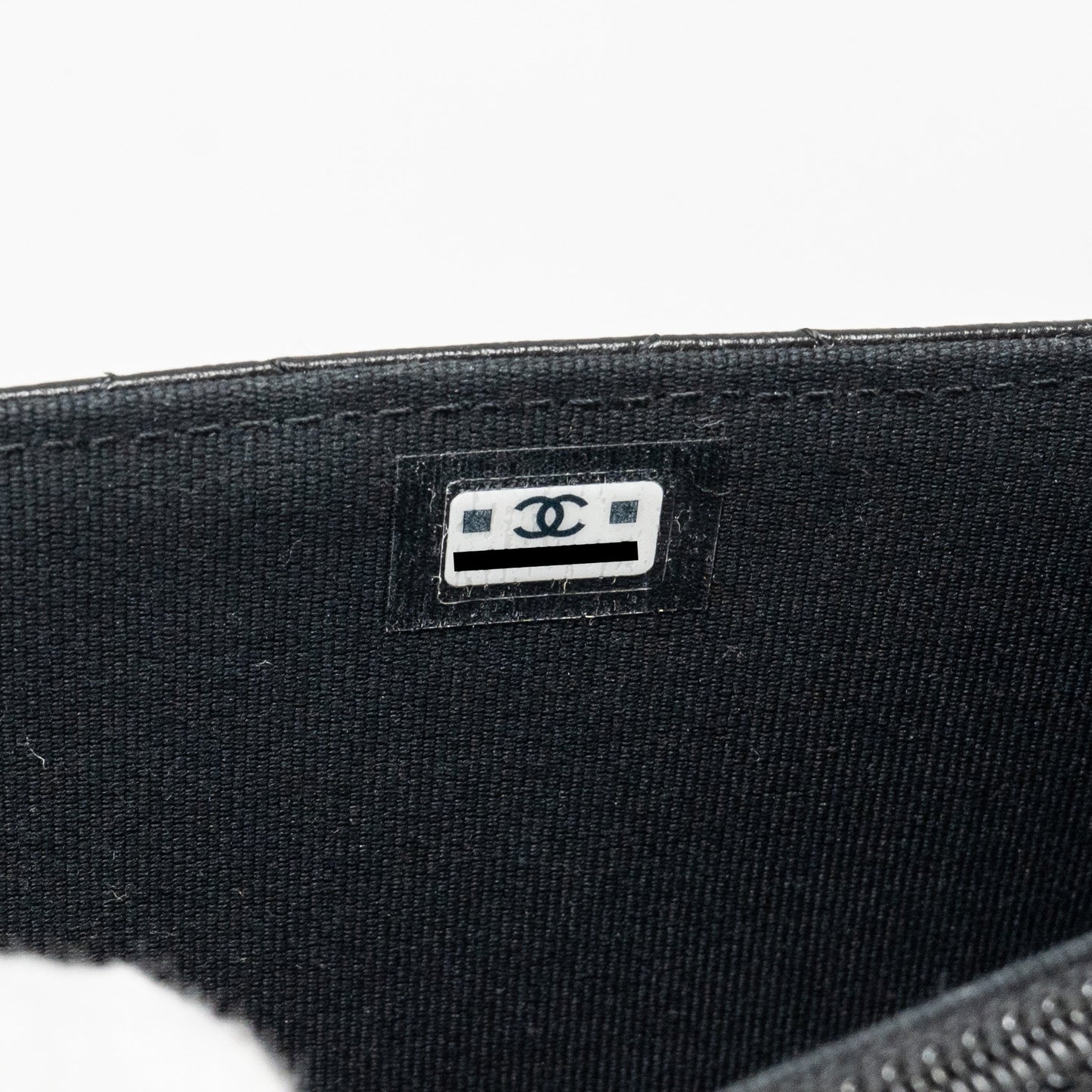 Chanel Top Handle flap wallet with chain lambskin so black (microchip)