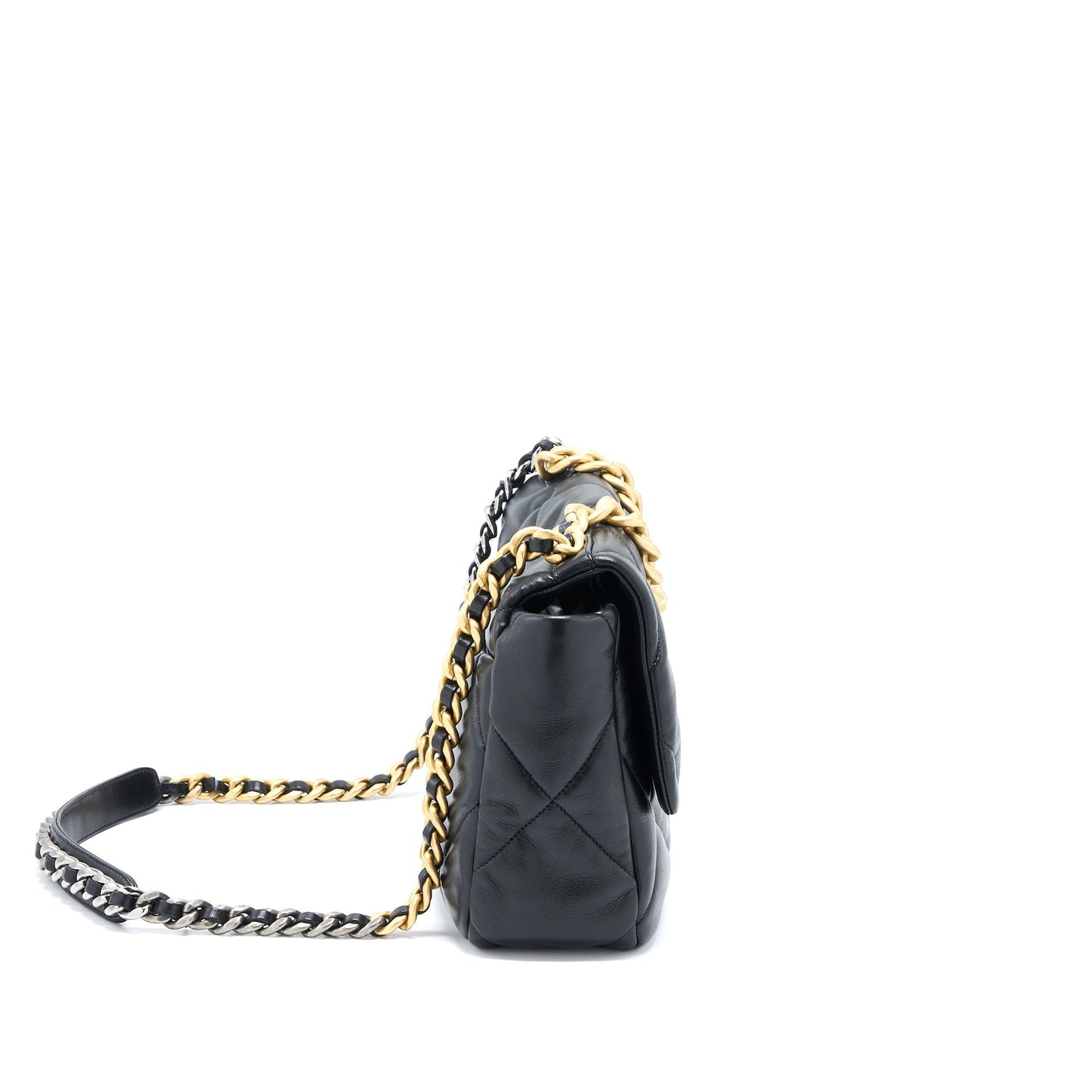 Chanel Medium 19 Bag Lambskin Black Multicolour Hardware