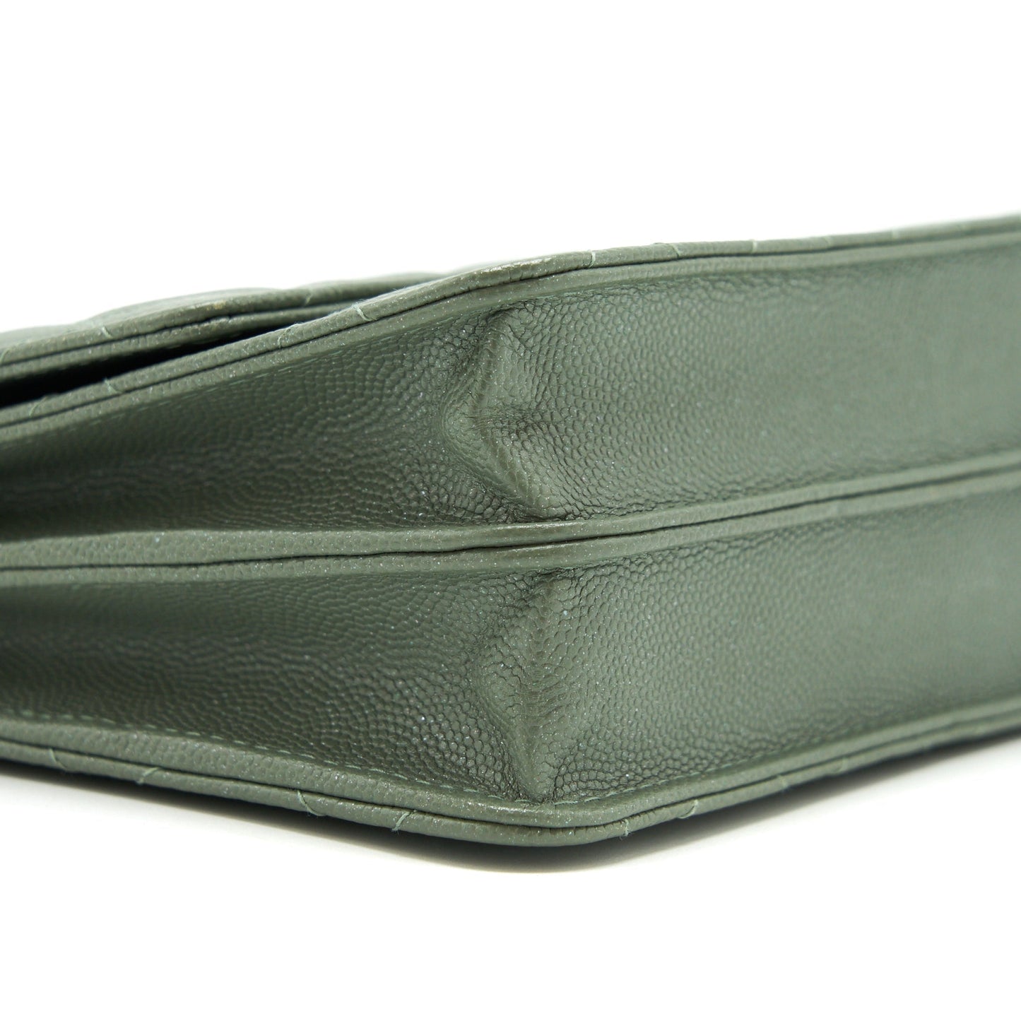 Chanel Wallet On Chain Square Caviar Green