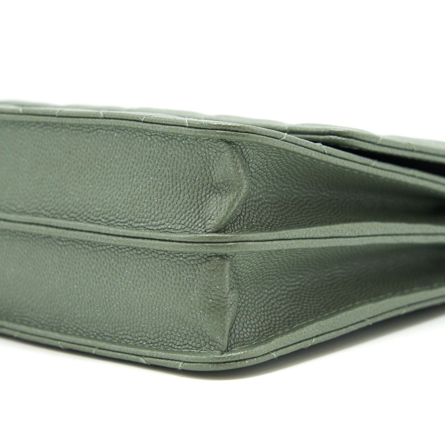 Chanel Wallet On Chain Square Caviar Green