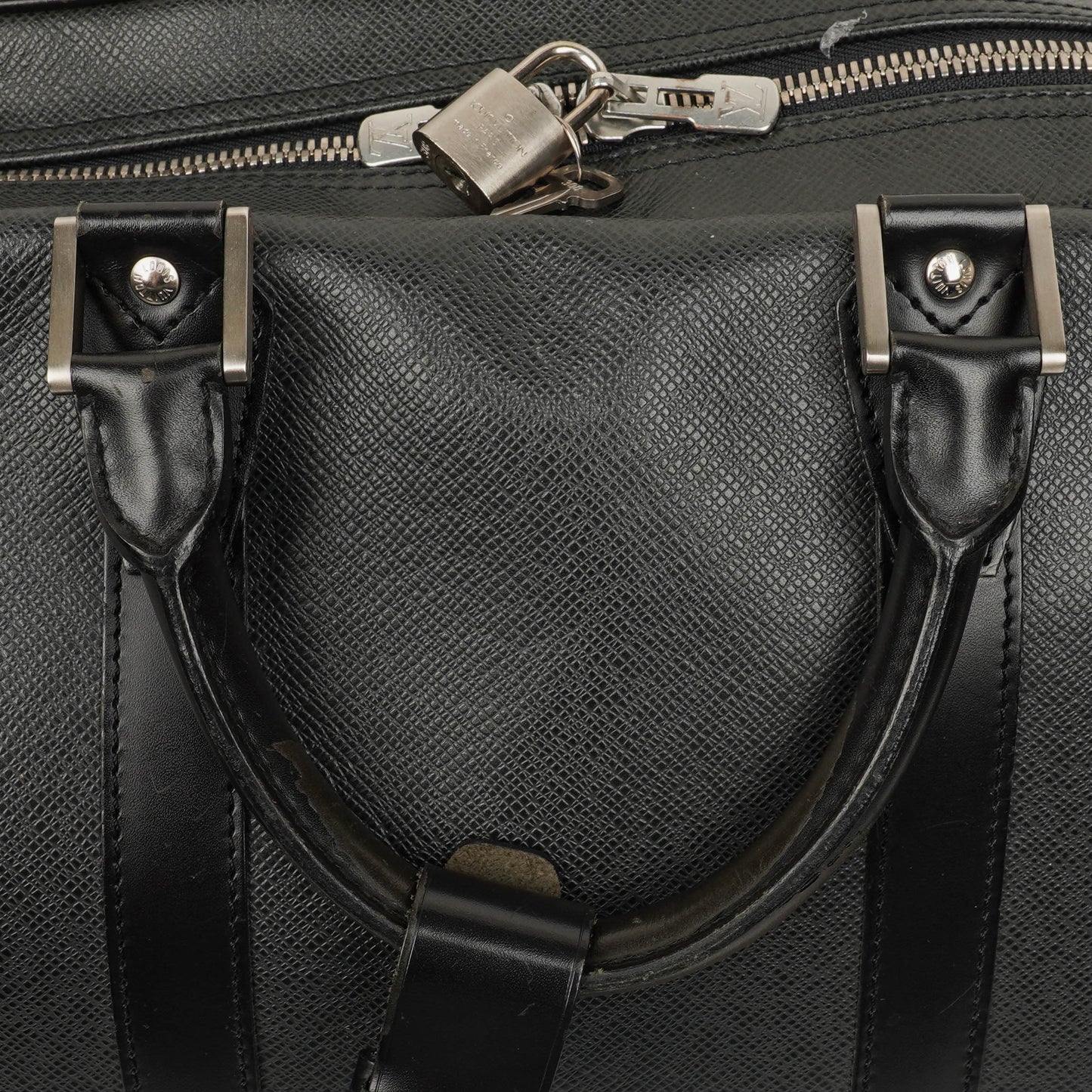Louis Vuitton Grey/Black Taiga Leather Kendall Keepall Bag