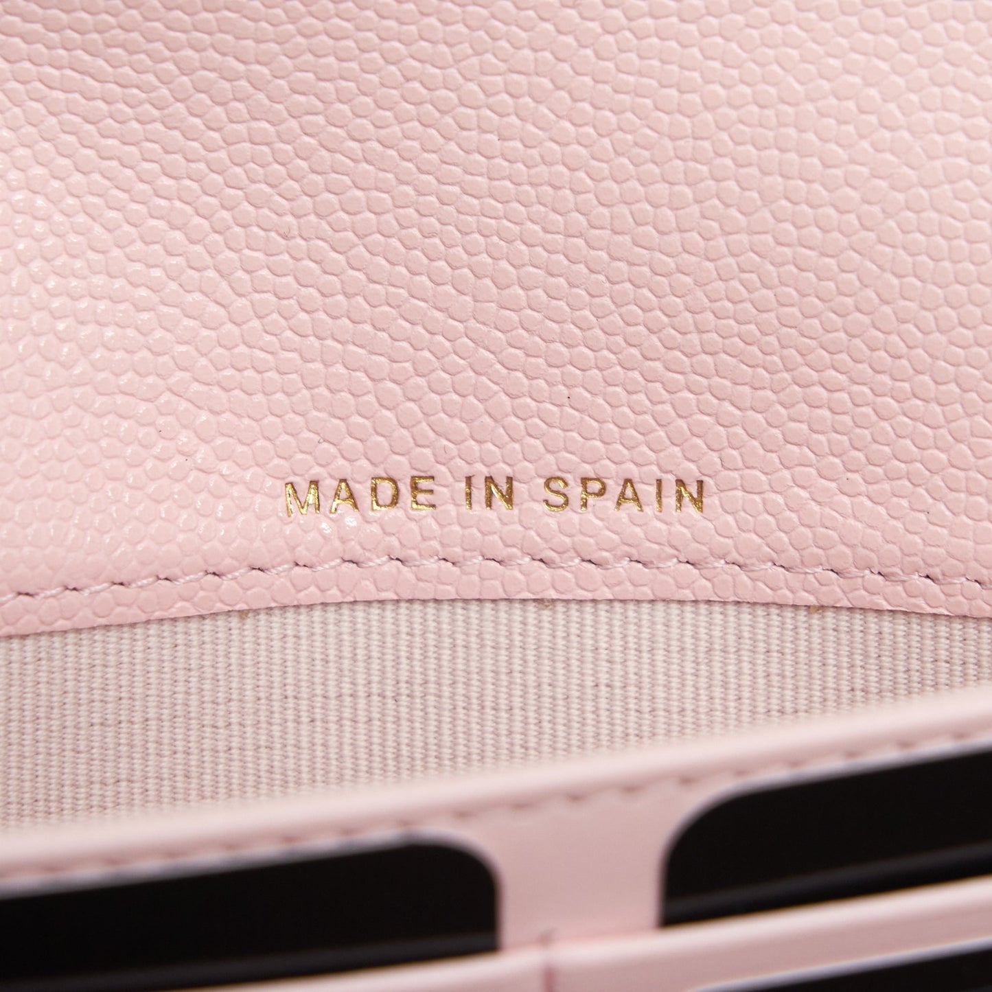 Chanel 22S detailed logo flap long wallet caviar light pink with L