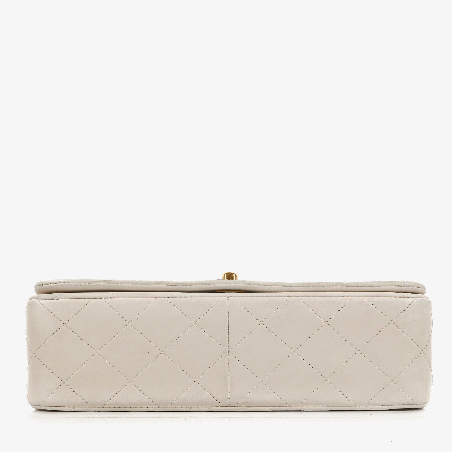 Chanel Small Classic White Quilted Lambskin Full Flap With 24K Gold-Plated Hardware
