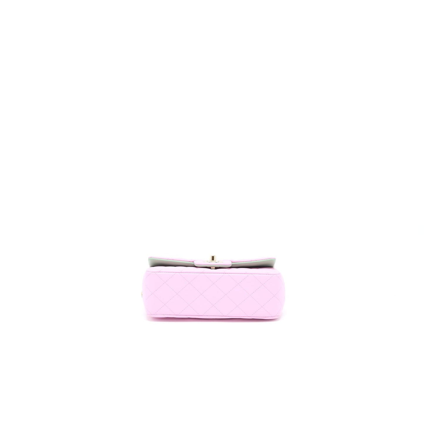 Chanel Top Handle Mini Rectangular Lambskin Pink/Light Green L (Microchip)