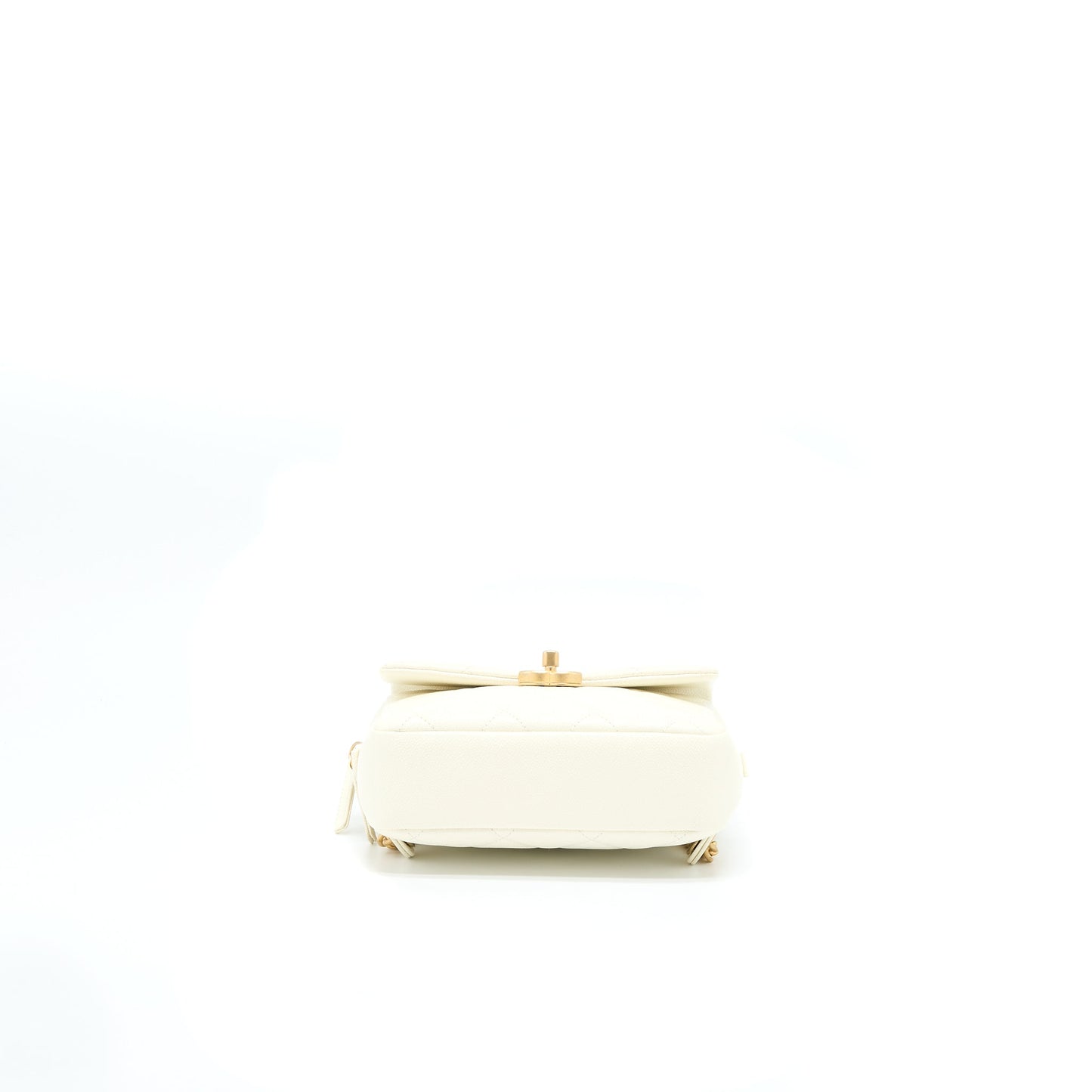 Chanel 22P Flap Backpack Caviar White Brushed  (Microchip)