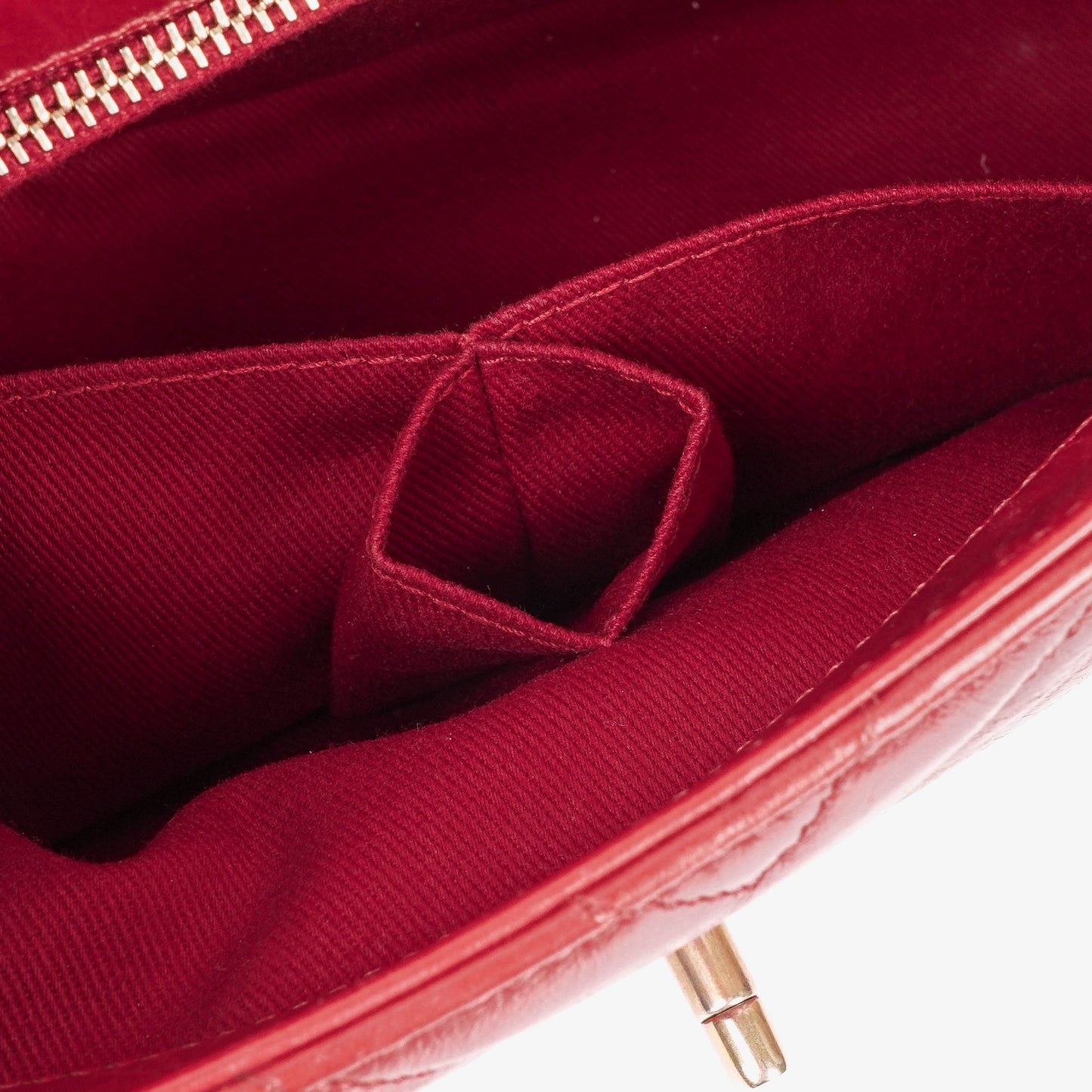Chanel Large Red Chevron Quilted Calfskin Coco Handle Flap