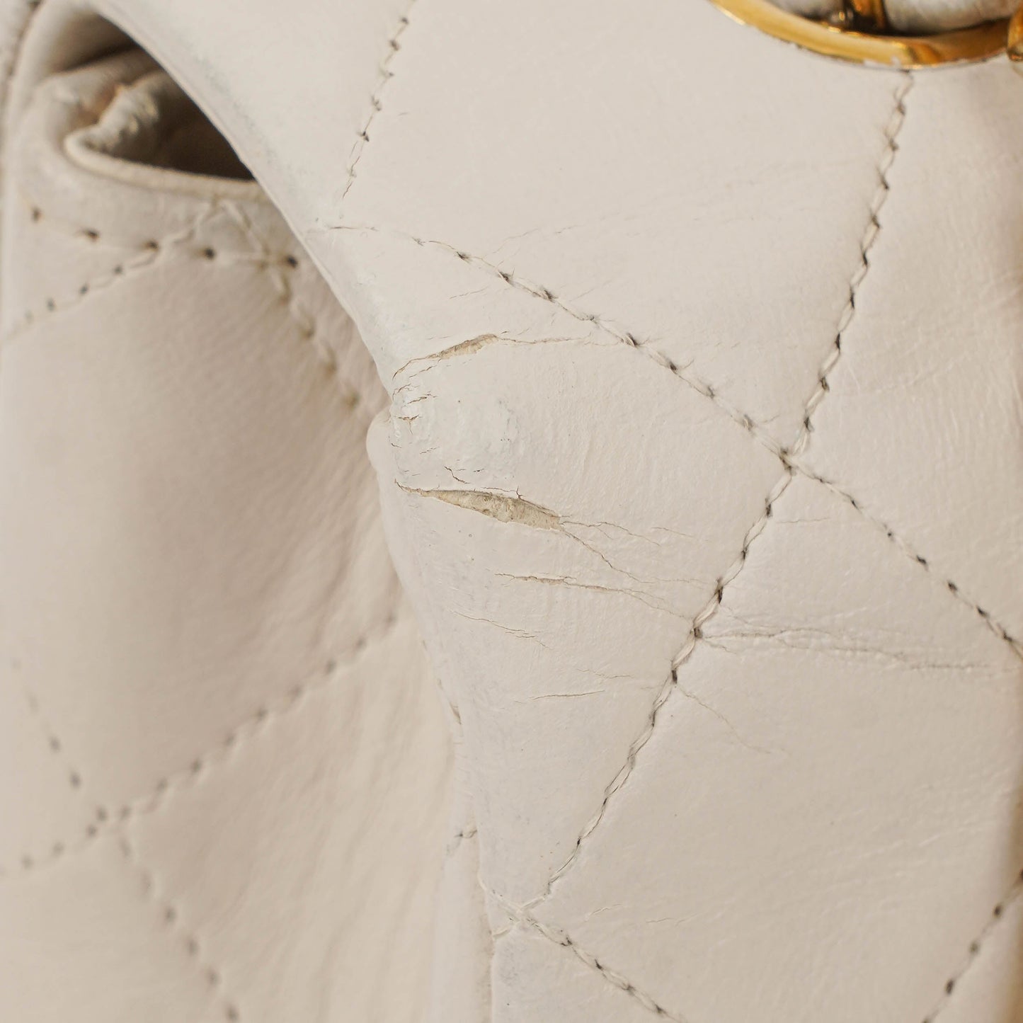 Chanel Small Classic White Quilted Lambskin Full Flap With 24K Gold-Plated Hardware