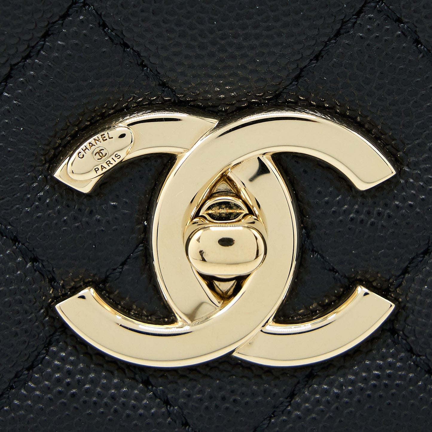 Chanel Medium Coco Handle Caviar Black L
