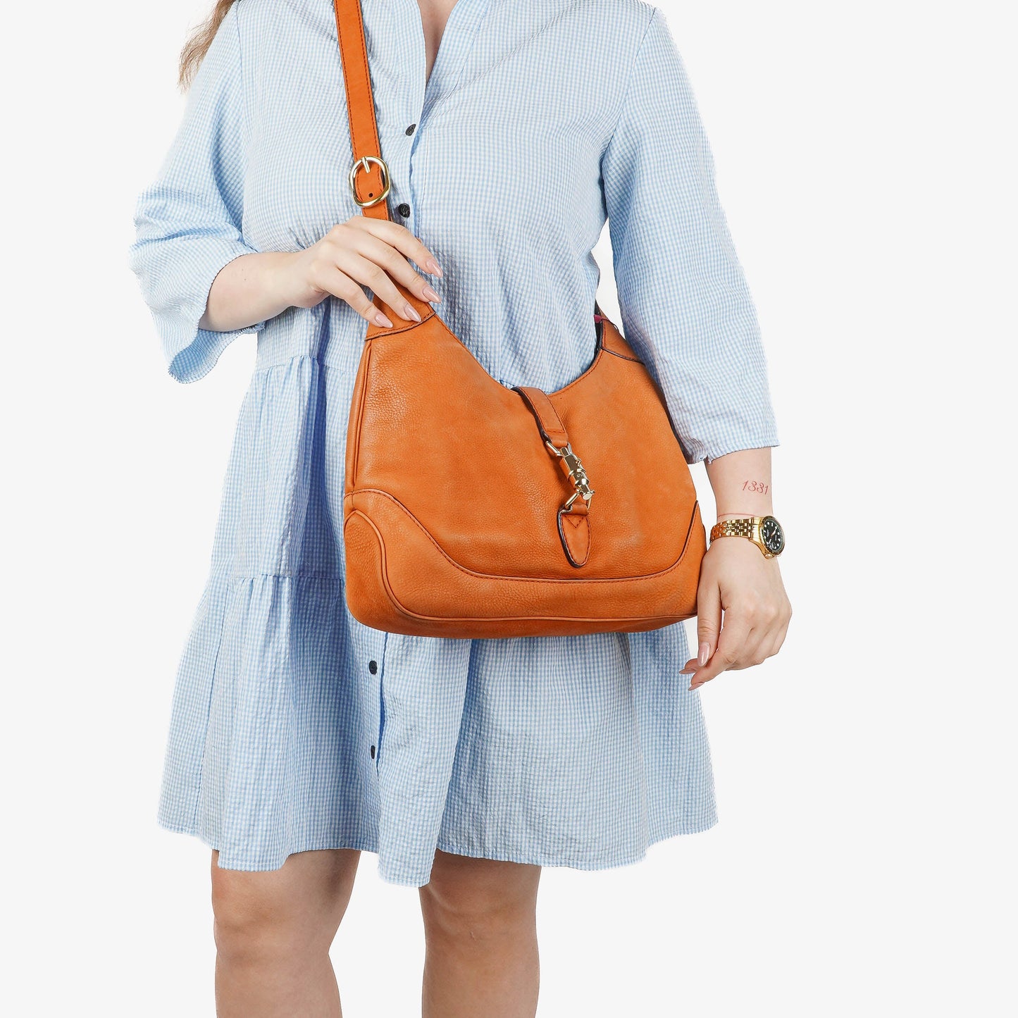Gucci Jackie Orange Leather Shoulder Bag