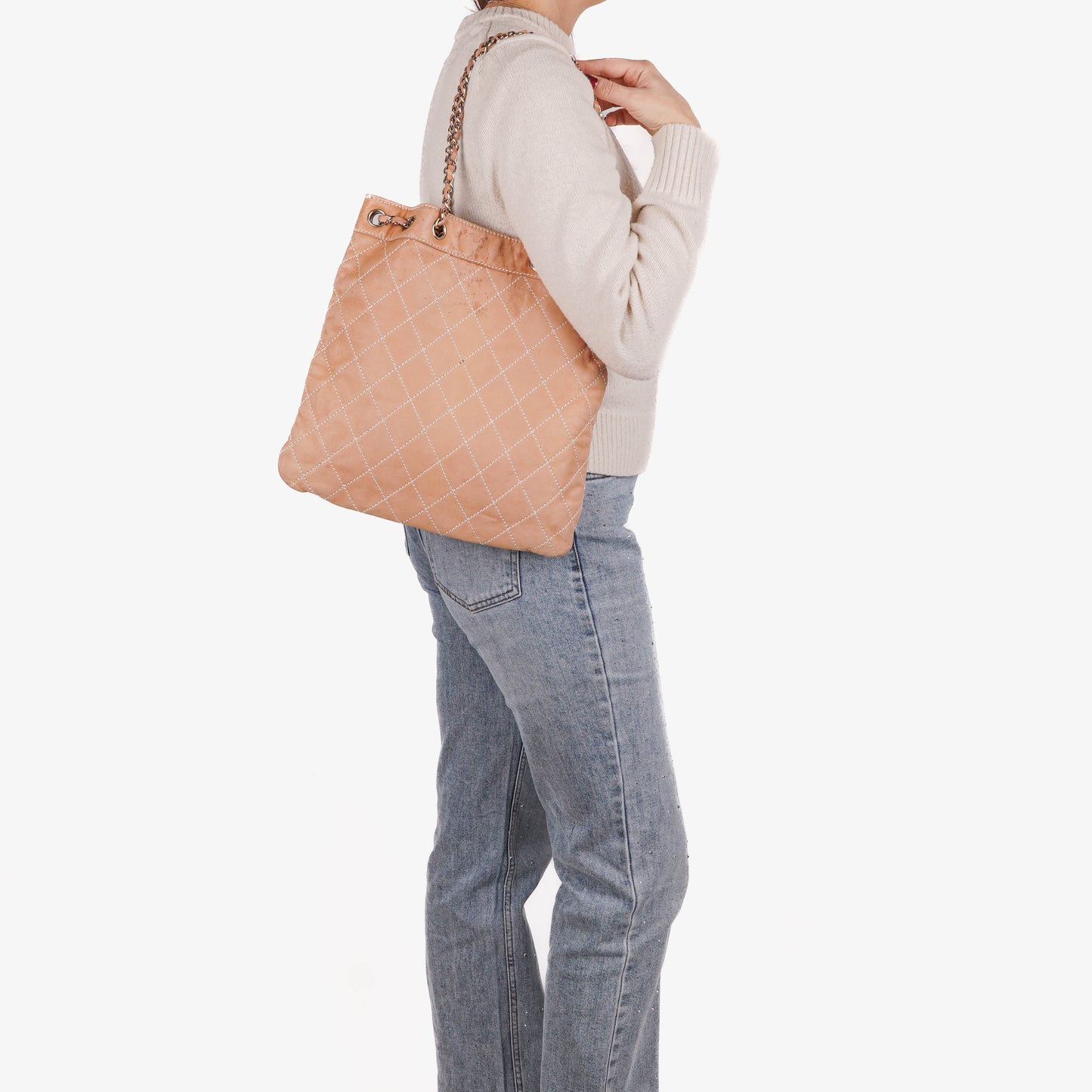 Chanel Surpique Leather Tote Bag
