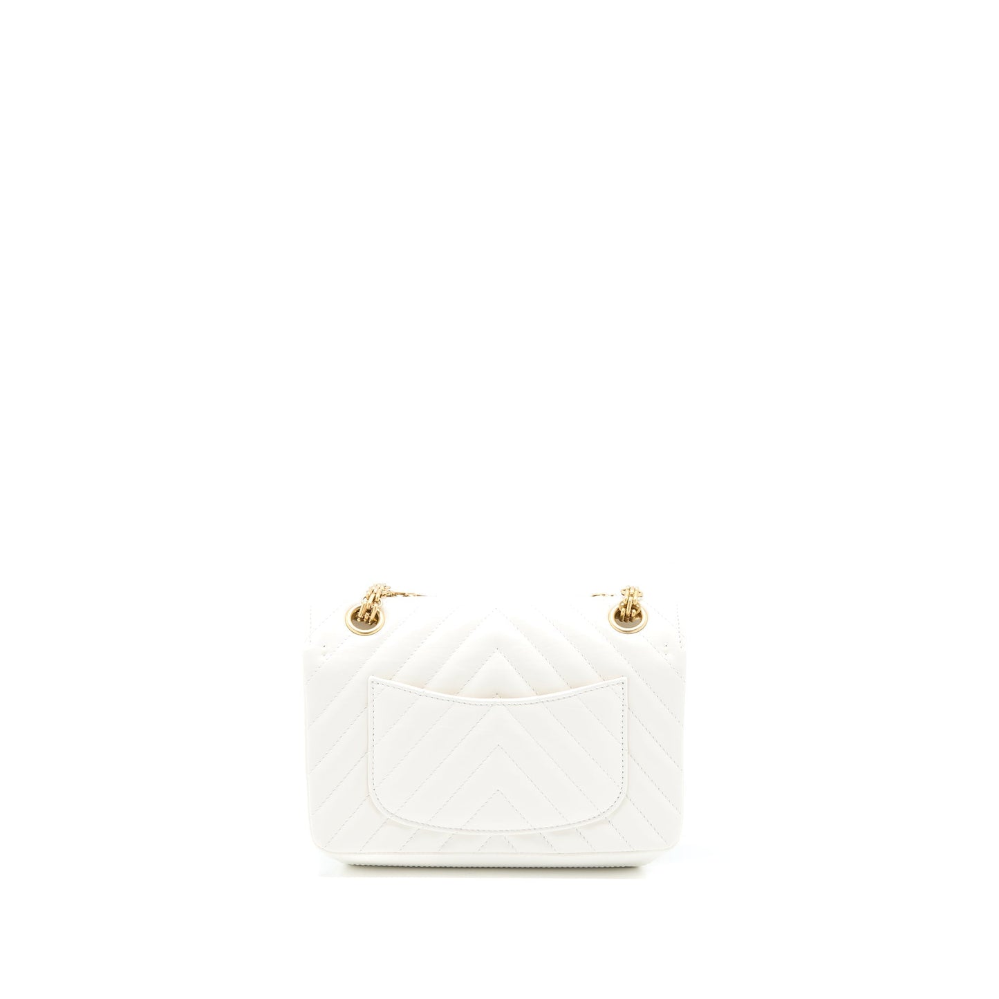 Chanel Mini 2.55 Reissue Chevron Flap Bag Aged Calfskin White Brushed  (Microchip)