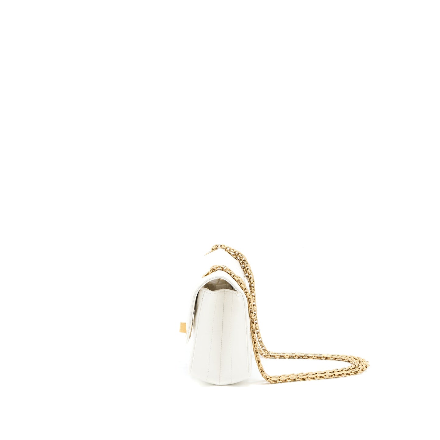 Chanel Mini 2.55 Reissue Chevron Flap Bag Aged Calfskin White Brushed  (Microchip)