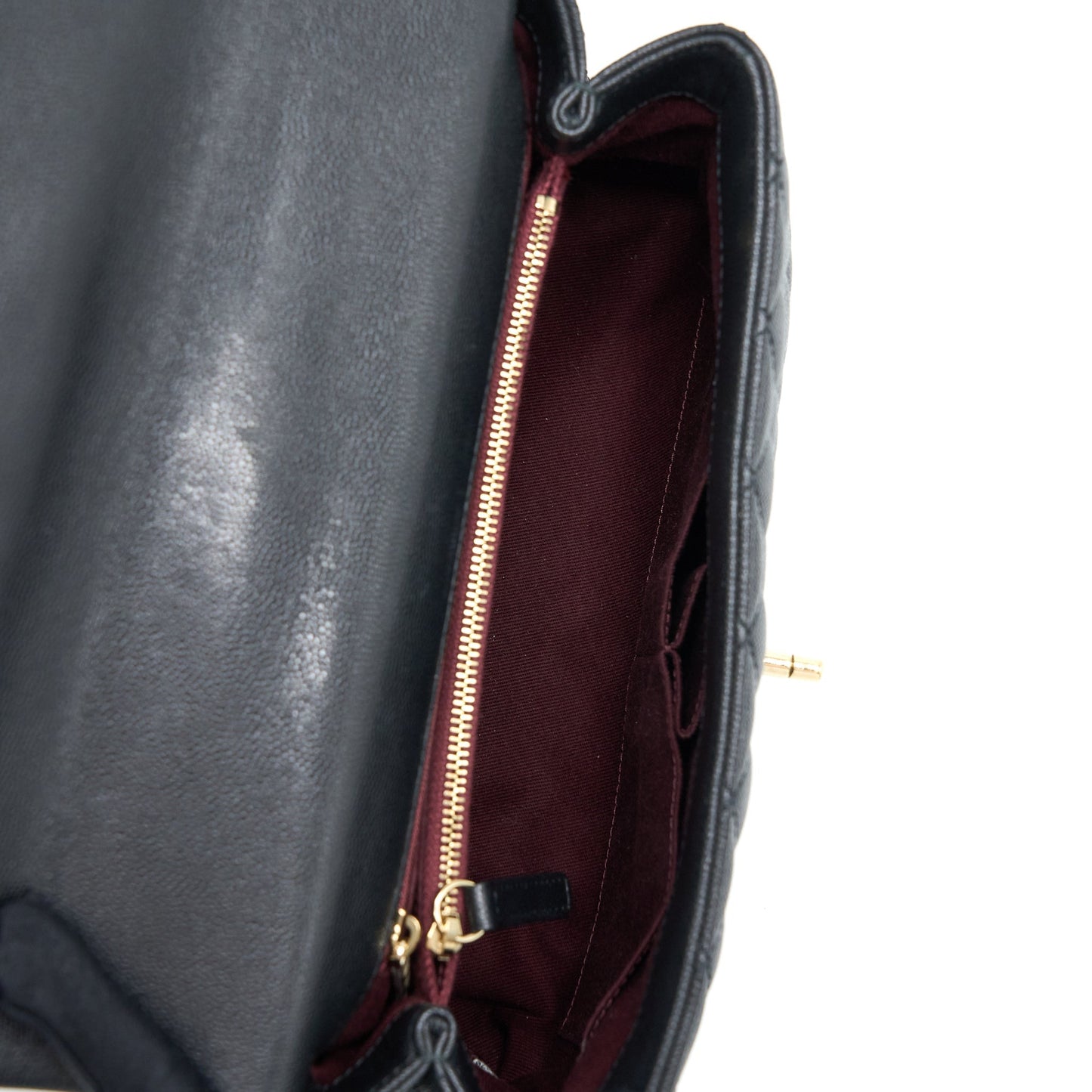 Chanel Medium Coco Handle Caviar Black L