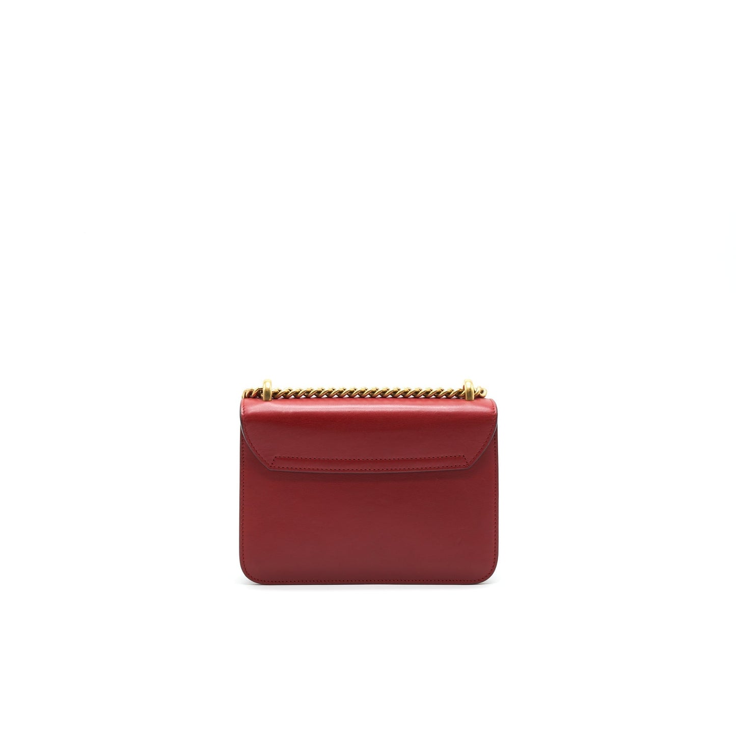 Gucci Bow and Pearl Leather Chain Shoulder Bag Red