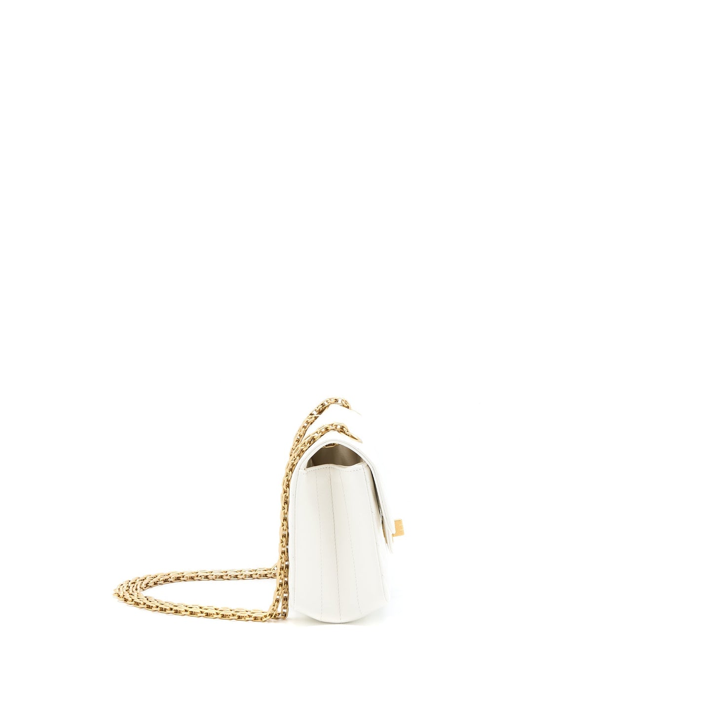 Chanel Mini 2.55 Reissue Chevron Flap Bag Aged Calfskin White Brushed  (Microchip)